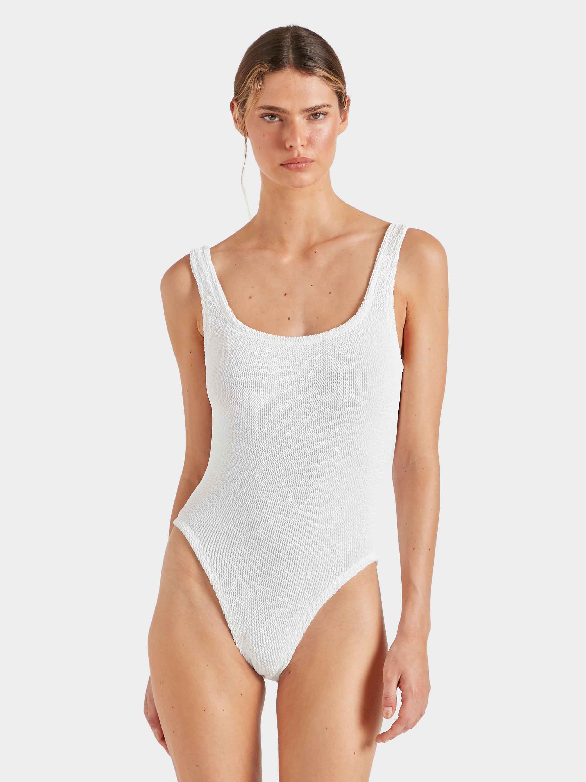 Square Neck Swim - White