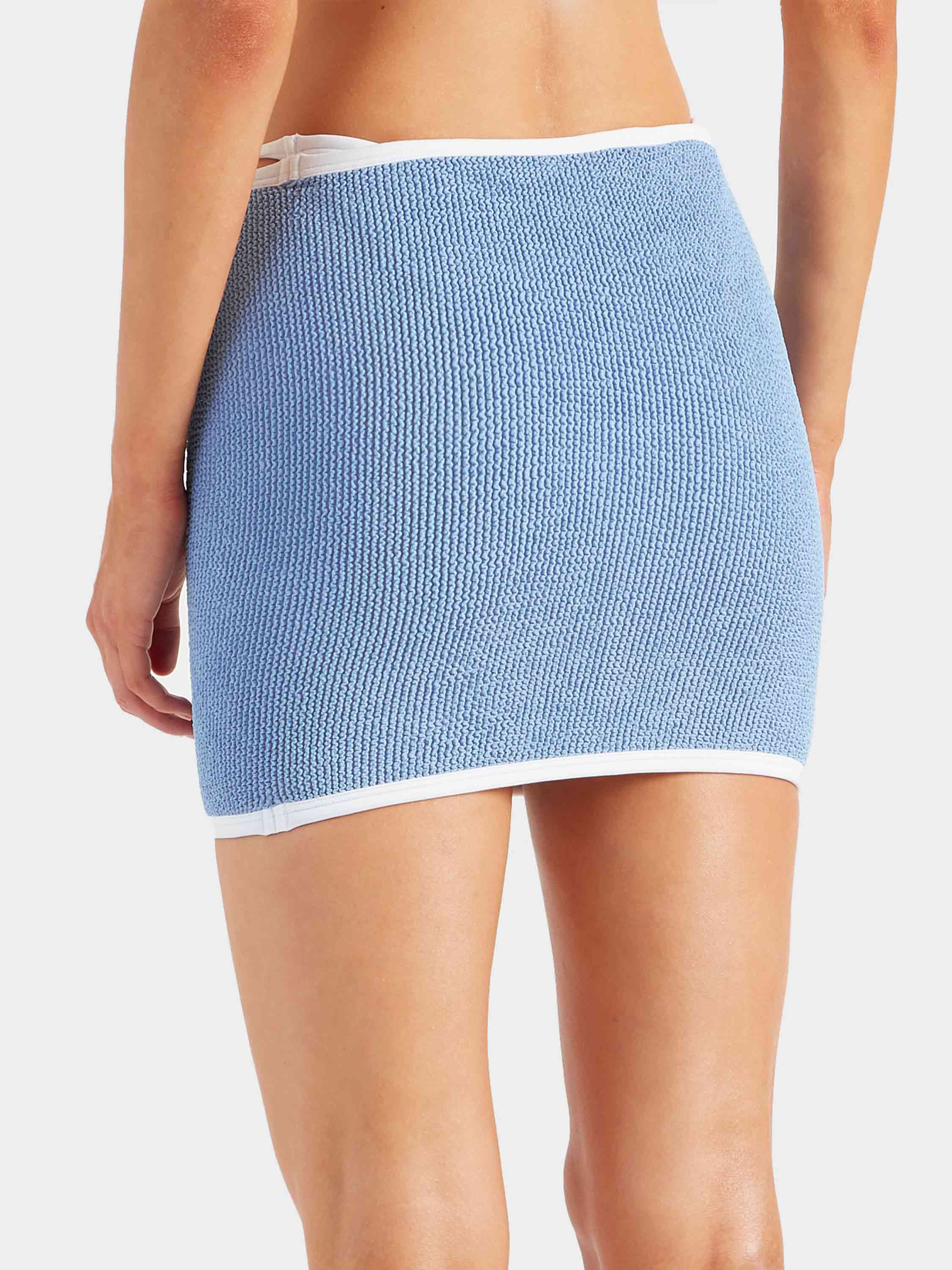 Devyn Swim Skirt/Tube Top - Cornflower/White