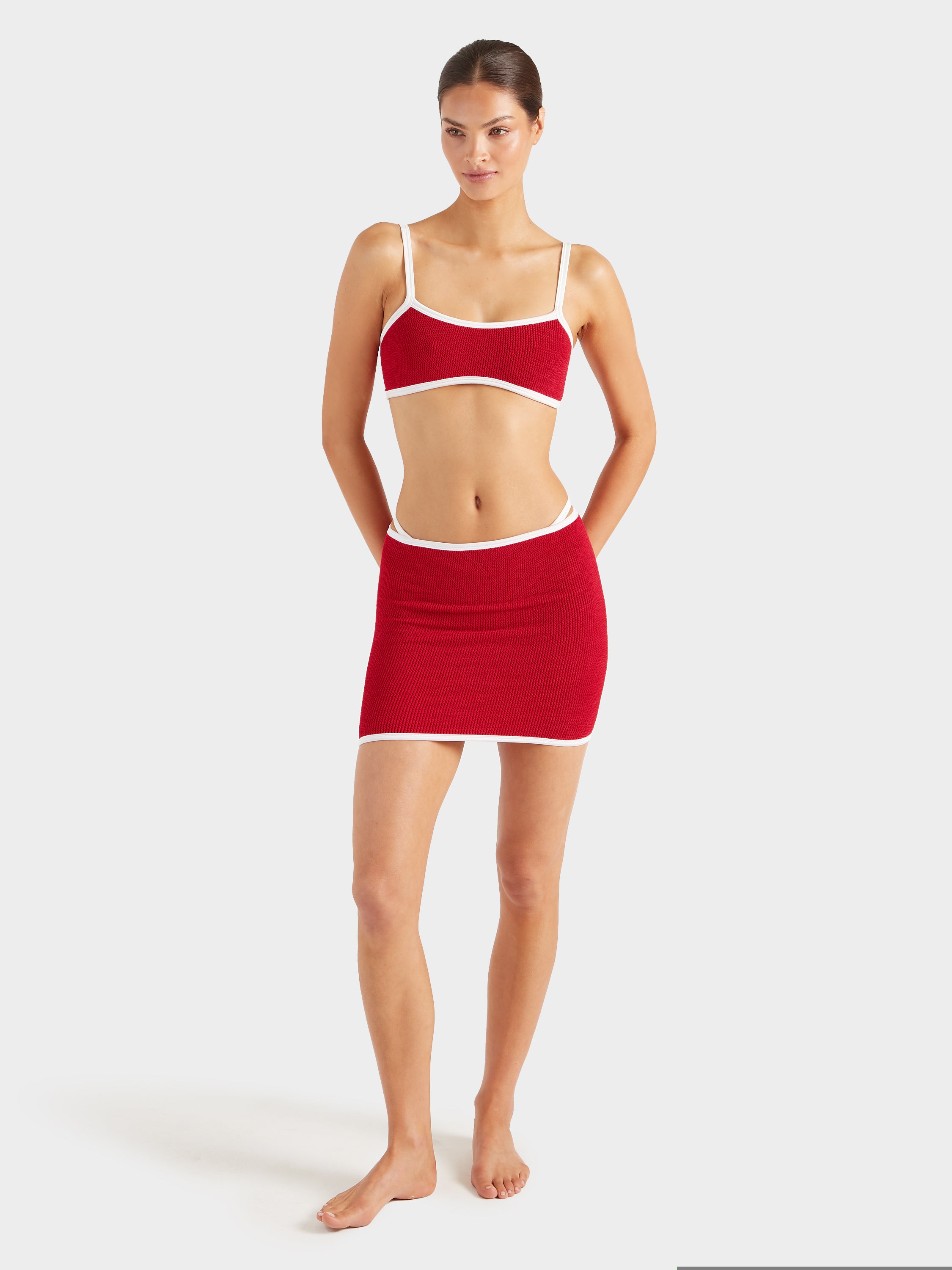 Swimskirt Bottom - Red/White