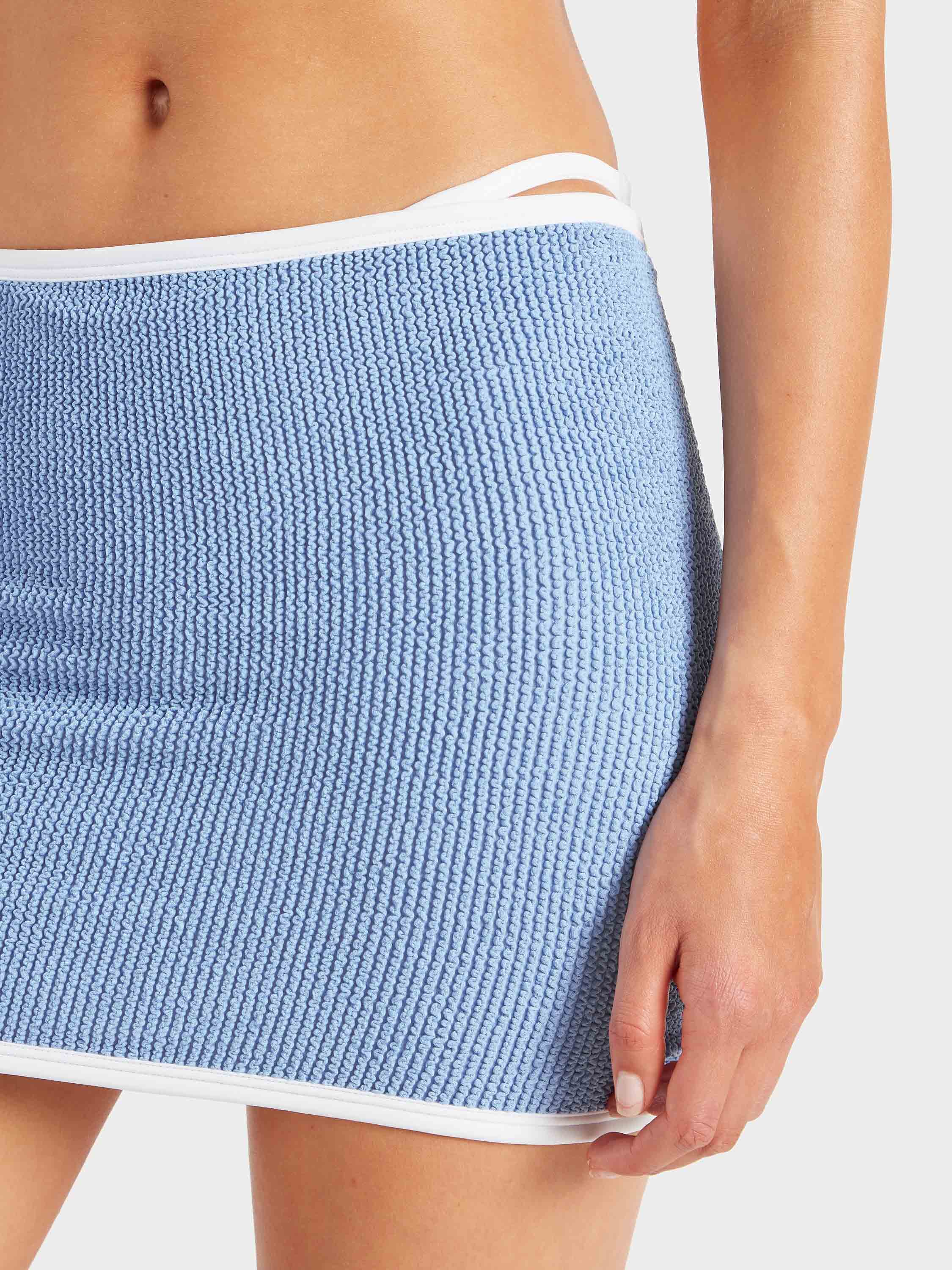Devyn Swimskirt/Tube Top - Cornflower/White