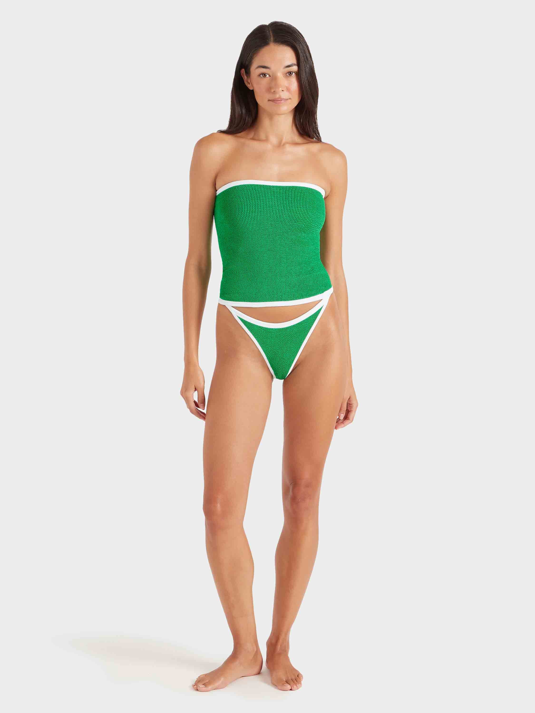 Devyn Swimskirt/Tube Top - Emerald/White