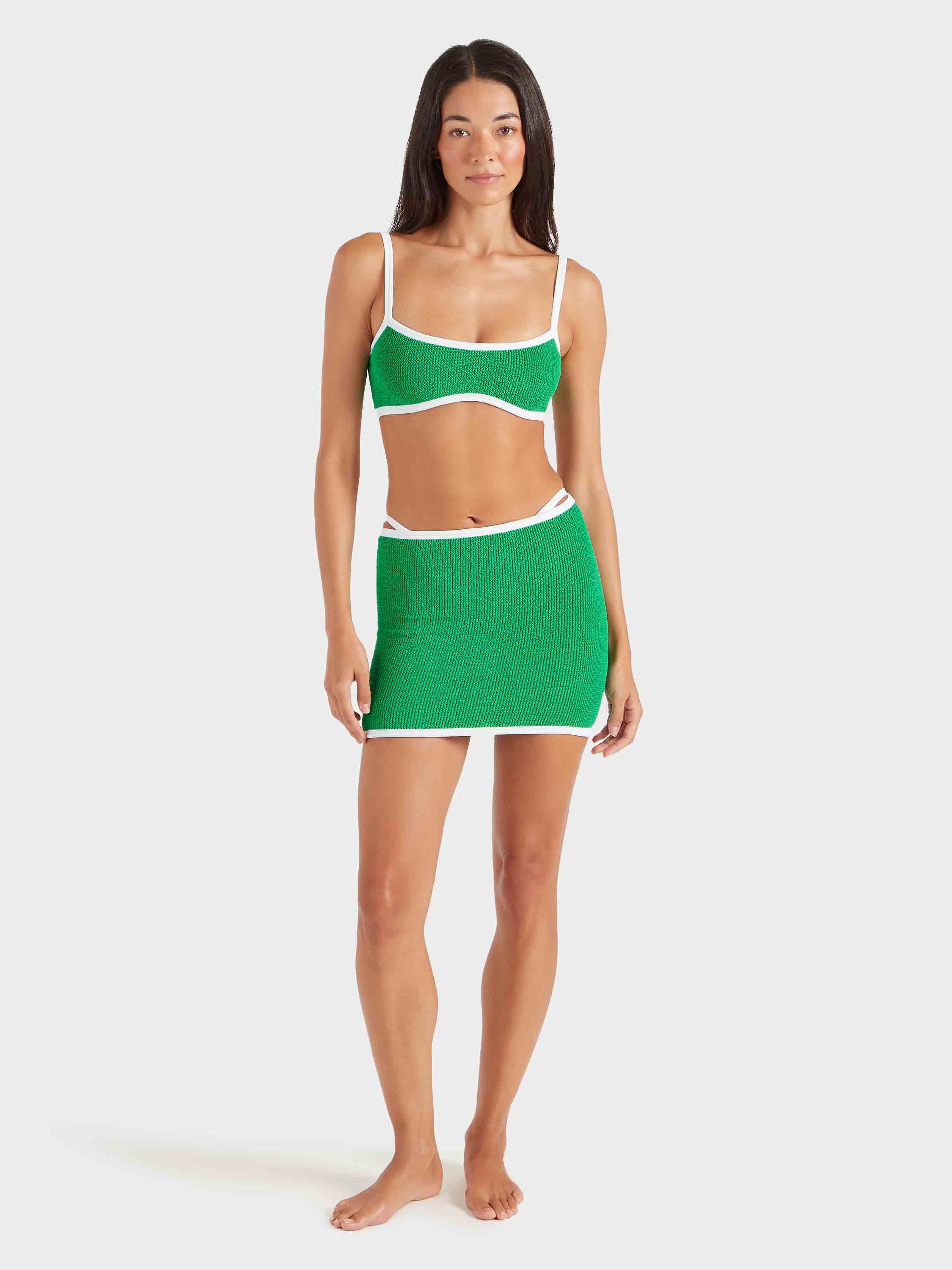 Devyn Swimskirt/Tube Top - Emerald/White