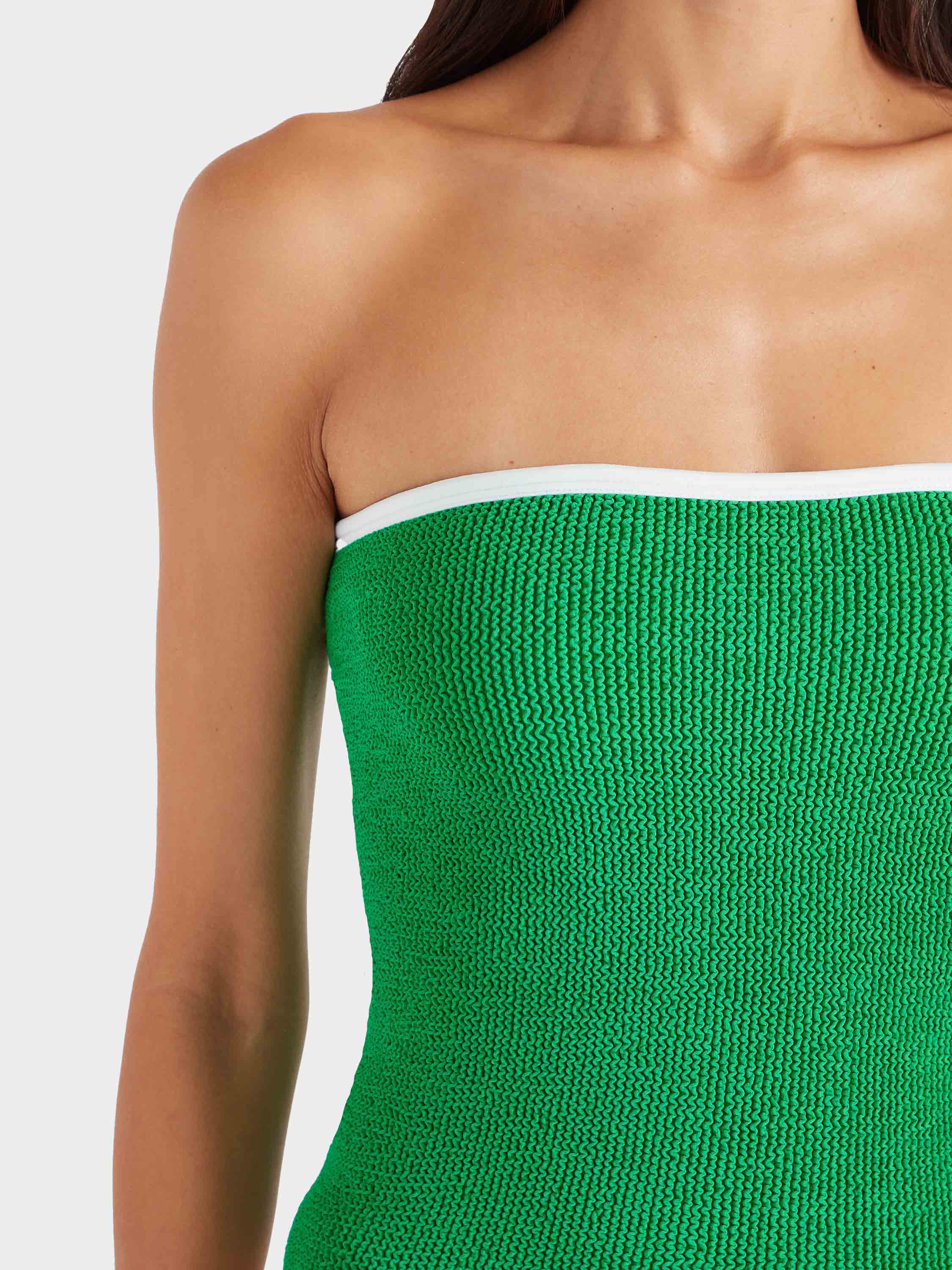 Devyn Swimskirt/Tube Top - Emerald/White