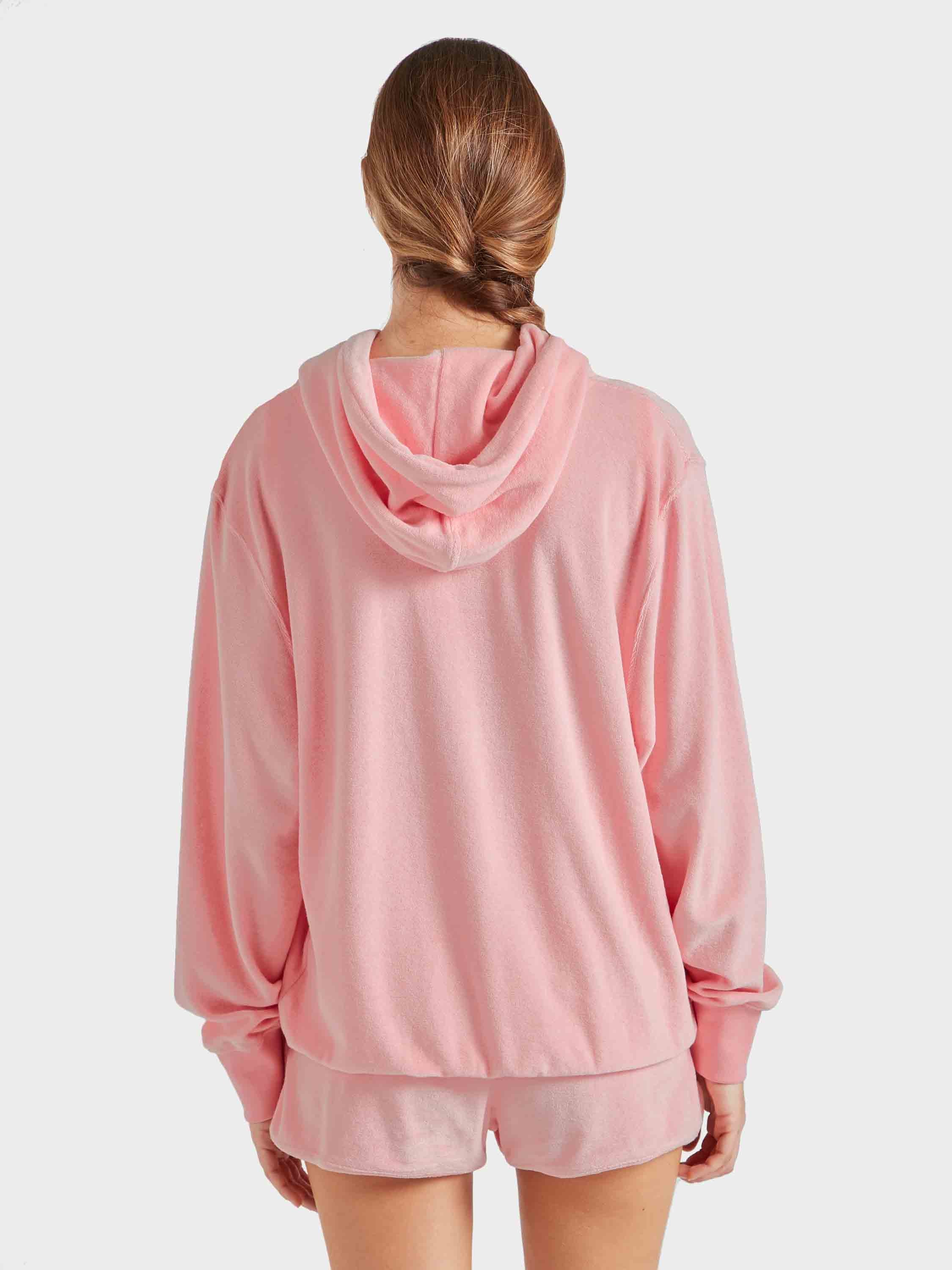 Terry Towelling Hoodie - Pink