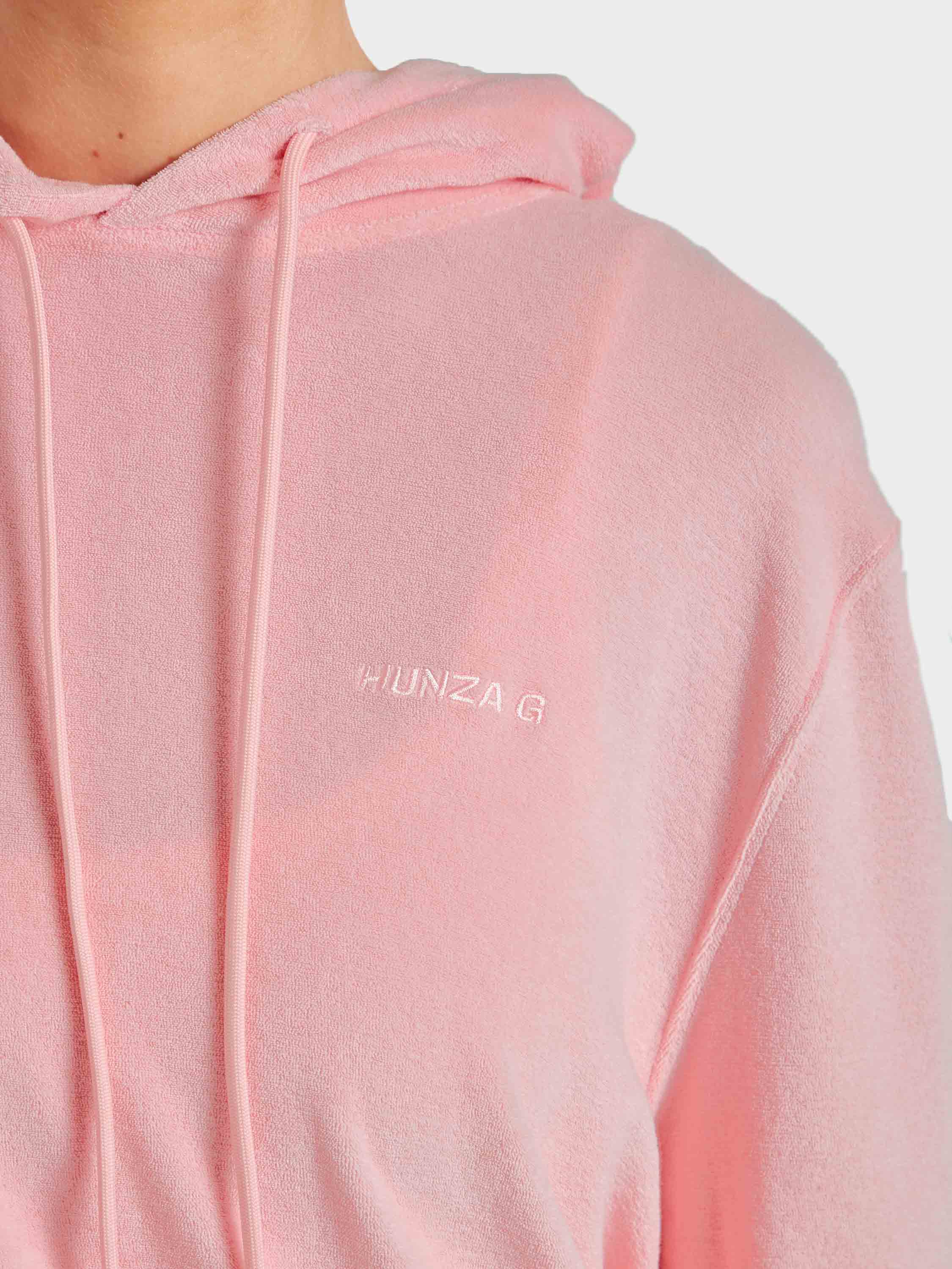 Terry Towelling Hoodie - Pink