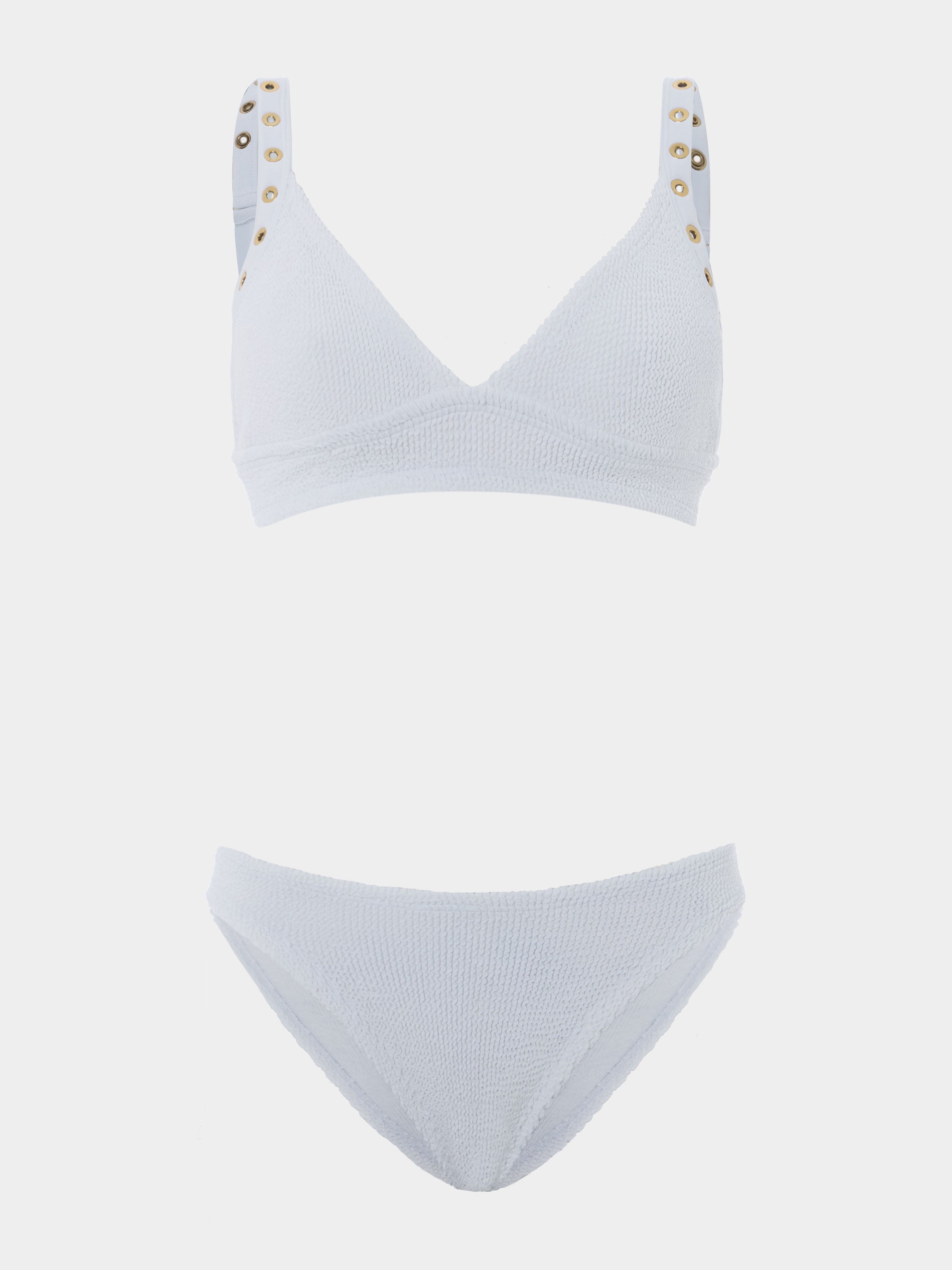 Tessa Eyelet Bikini - White/Gold