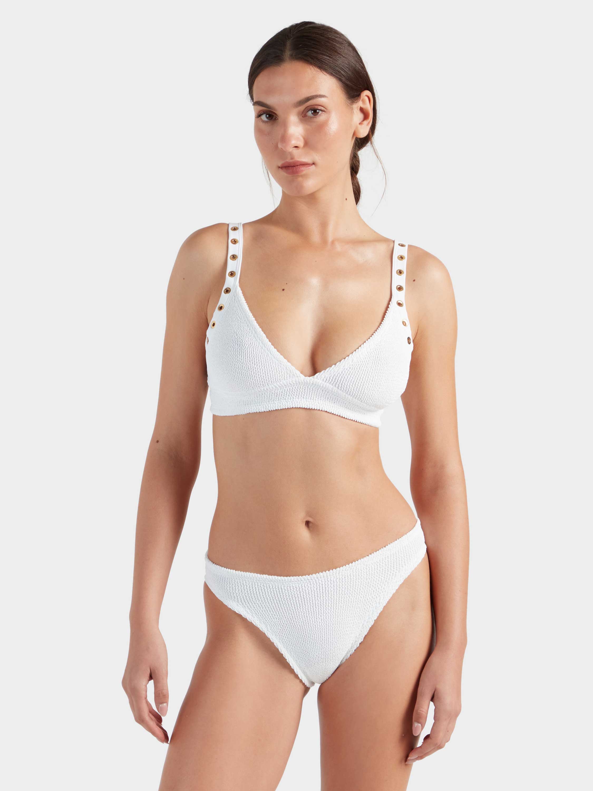 Tessa Eyelet Bikini - White/Gold