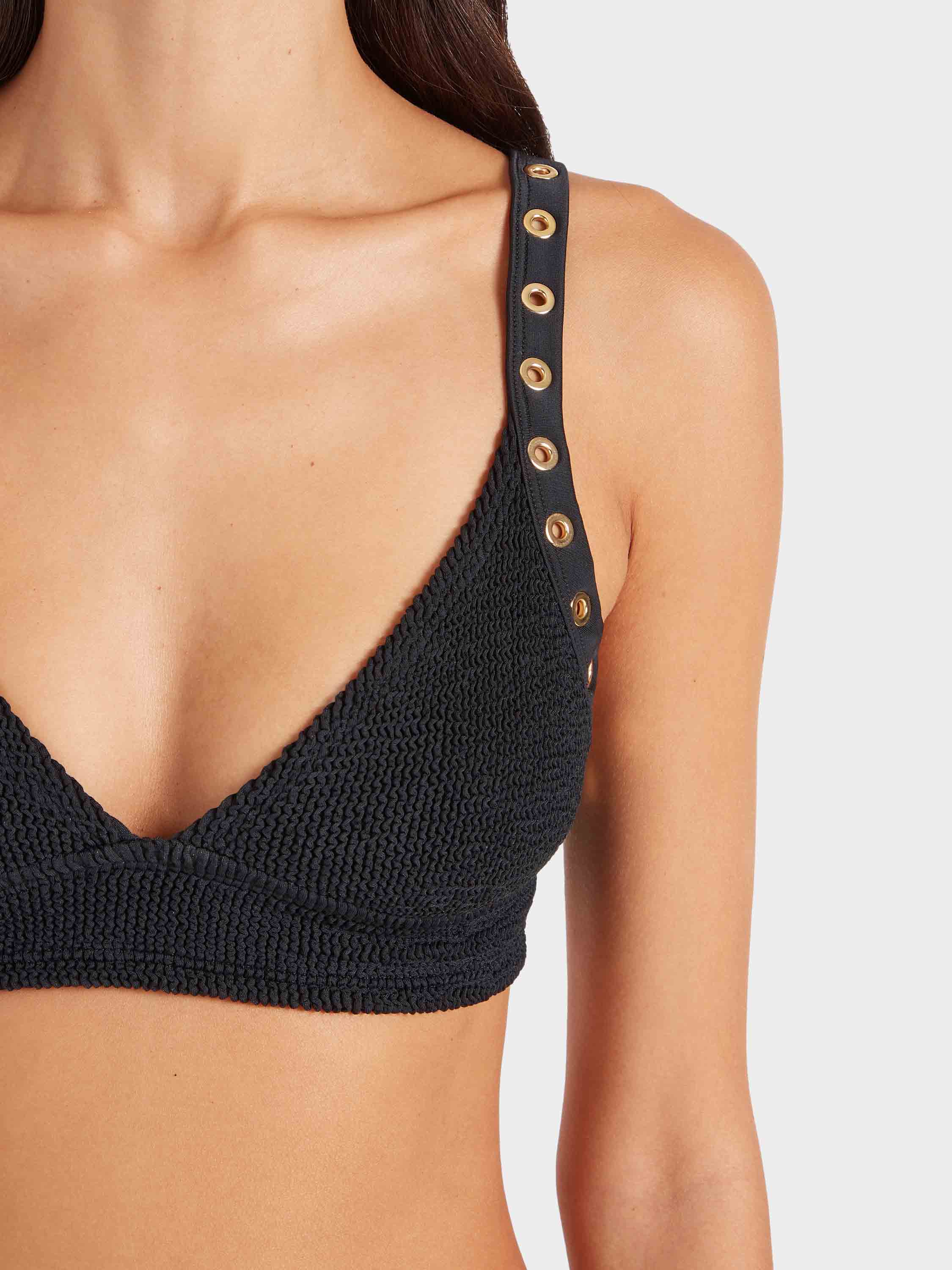 Tessa Eyelet Bikini - Black/Gold