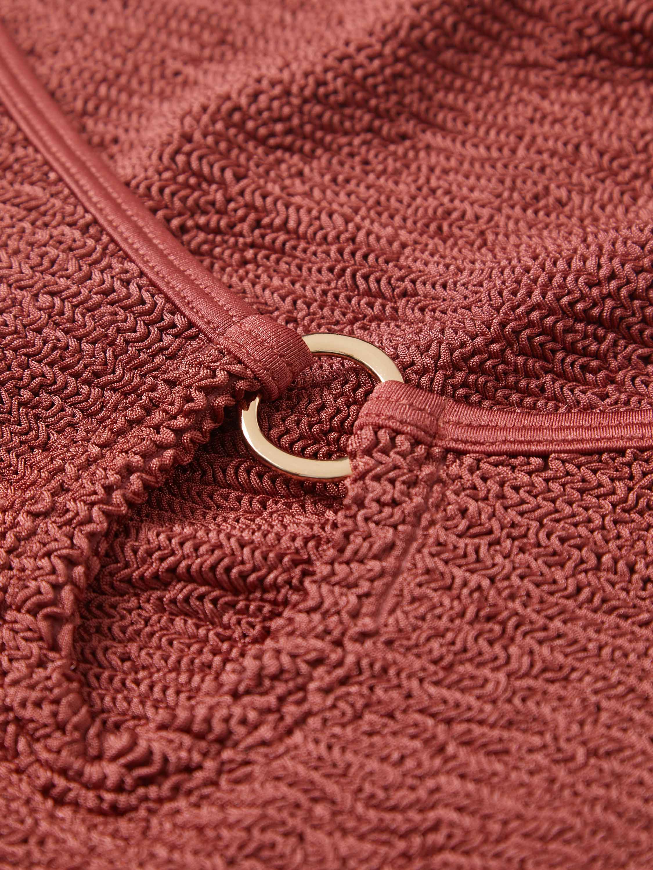 Toni With Gold Hoop Swim - Metallic Rosewood