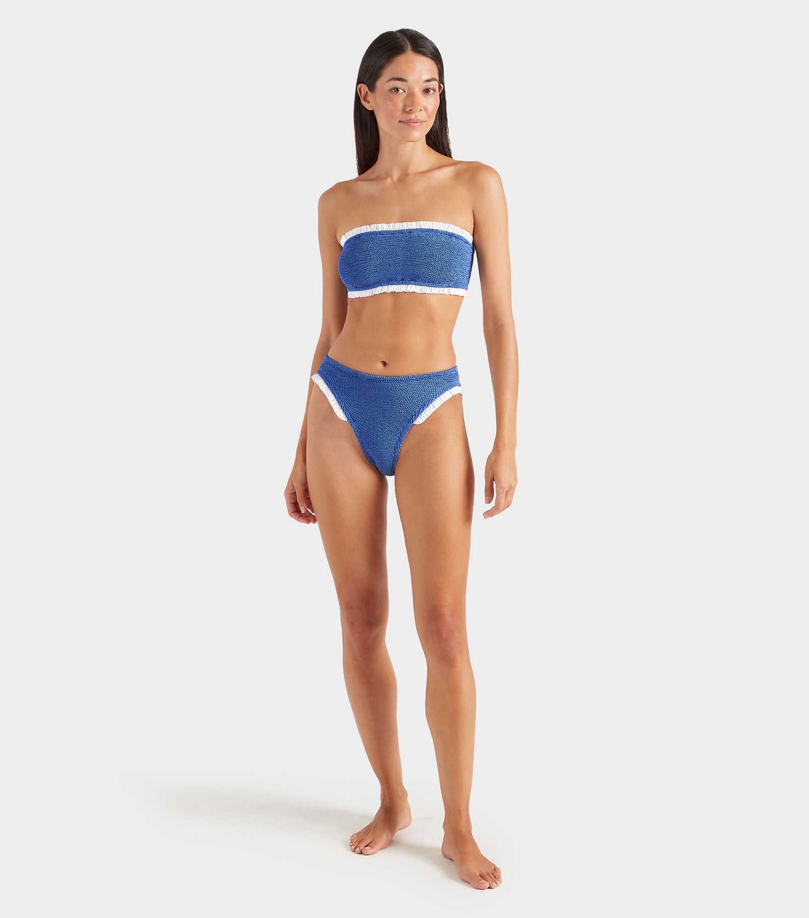 Tracey Frill Bikini - Metallic Denim