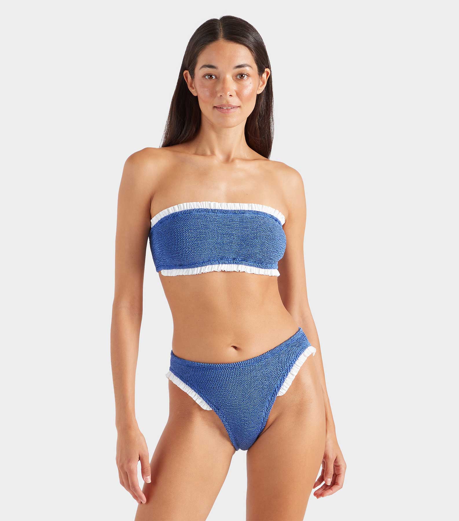 Tracey Frill Bikini - Metallic Denim