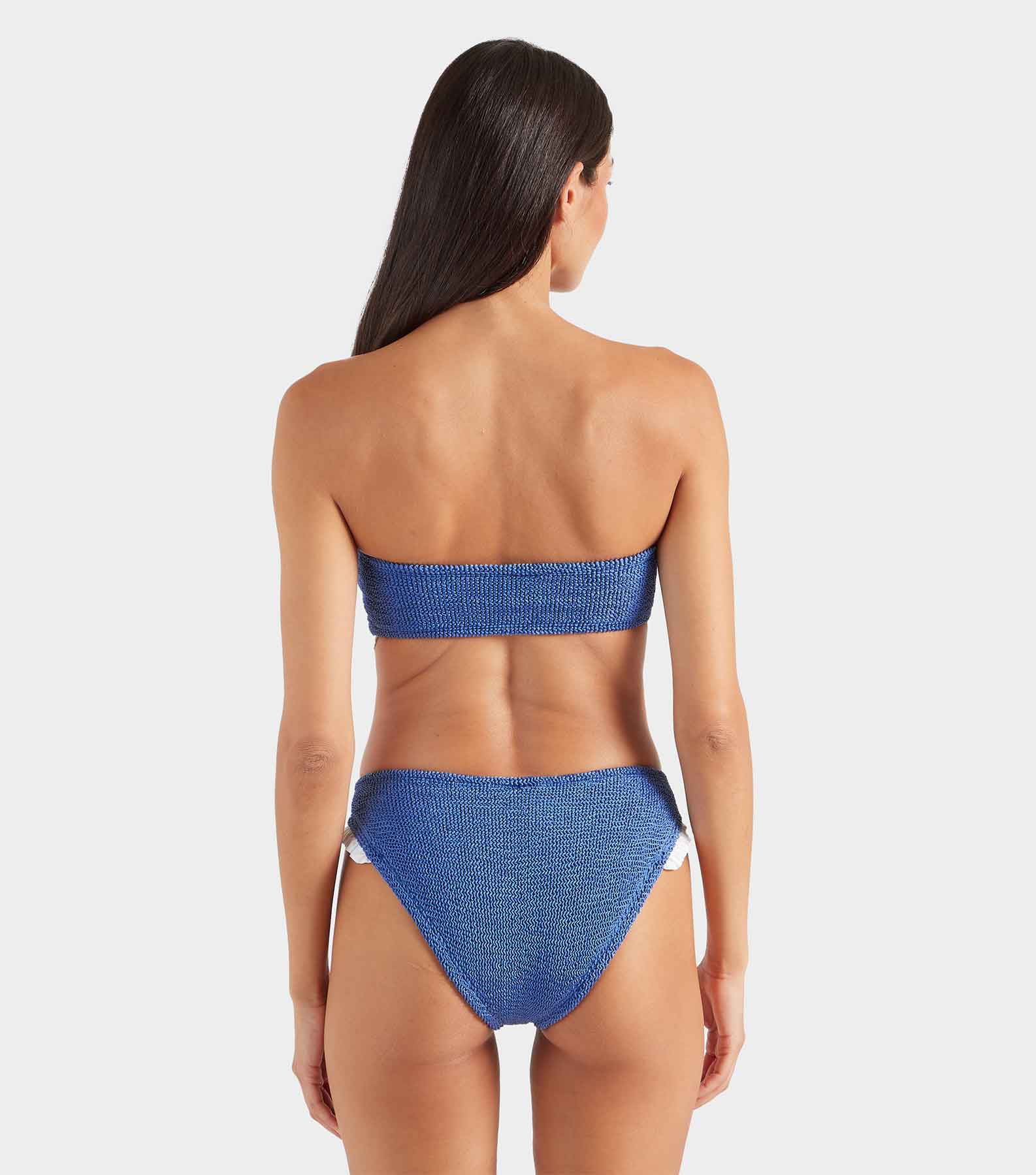 Tracey Frill Bikini - Metallic Denim