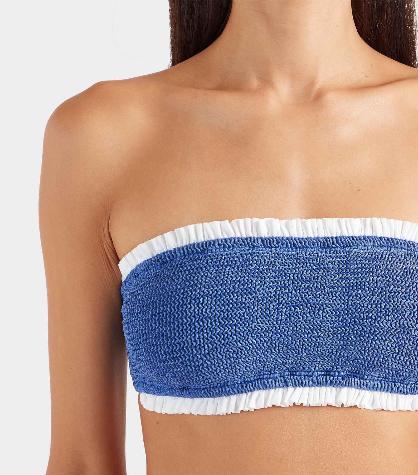 Tracey Frill Bikini - Metallic Denim