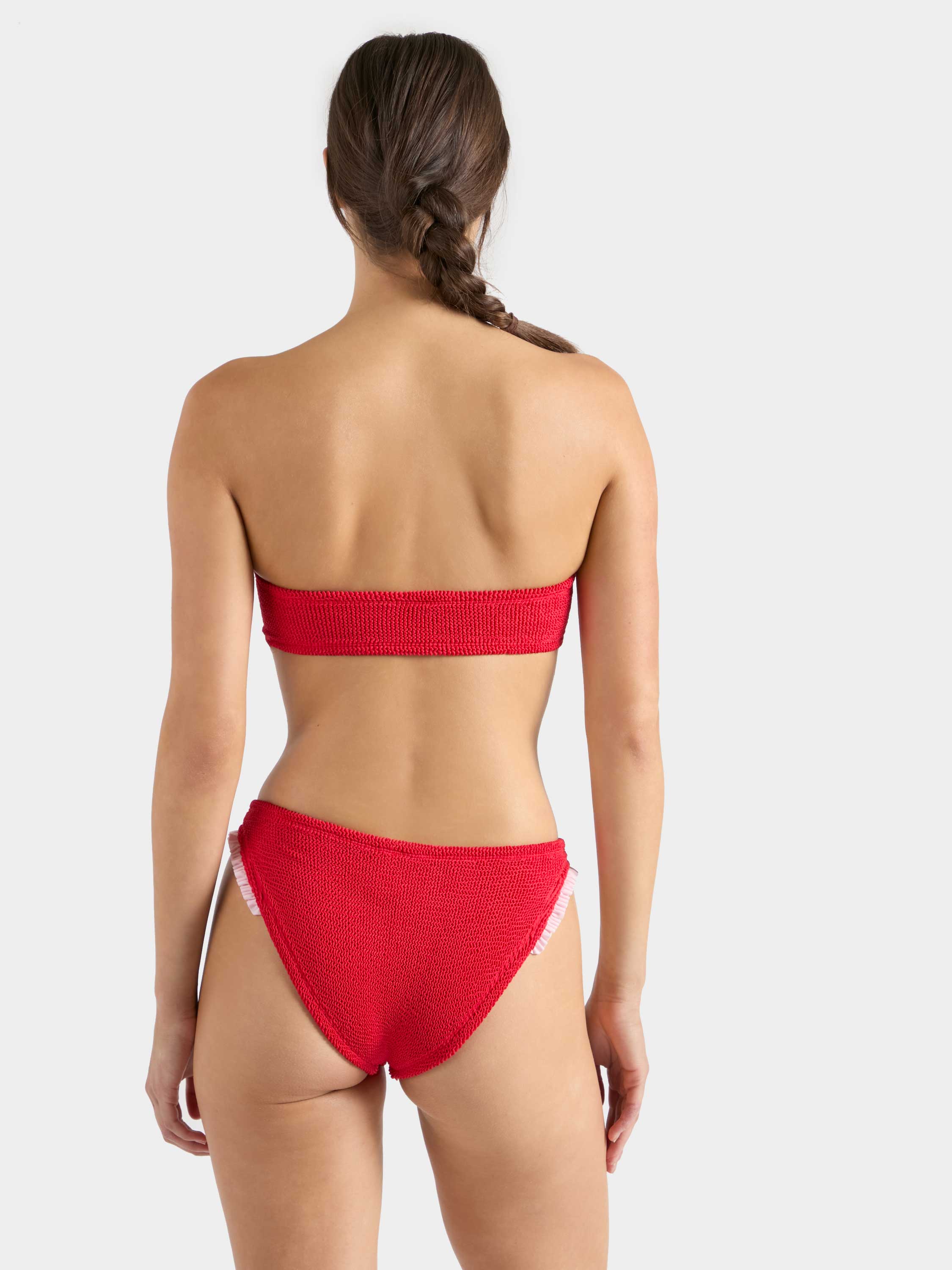 Tracey Frill Bikini - Red/Ballet Pink
