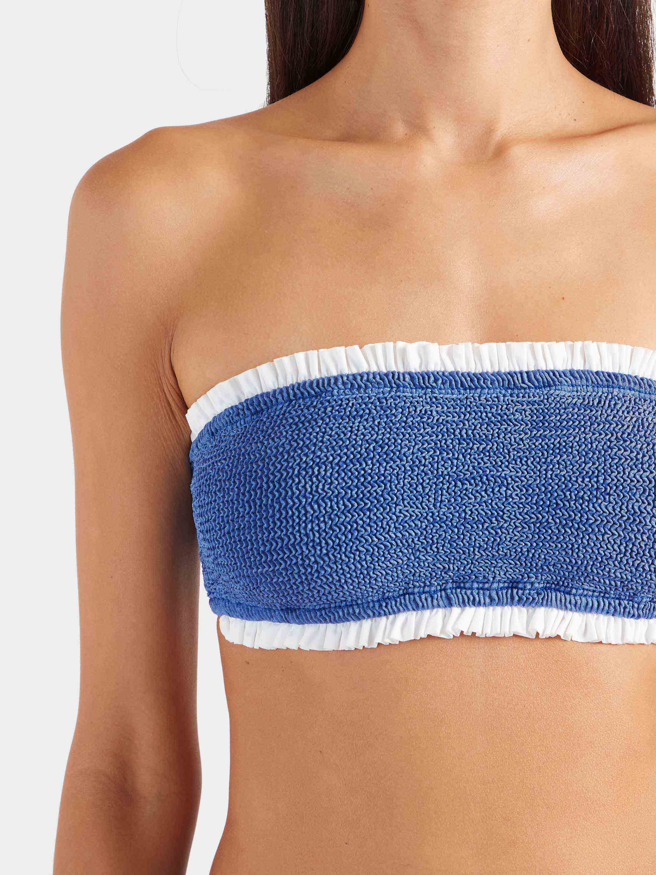 Tracey Frill Bikini - Metallic Denim
