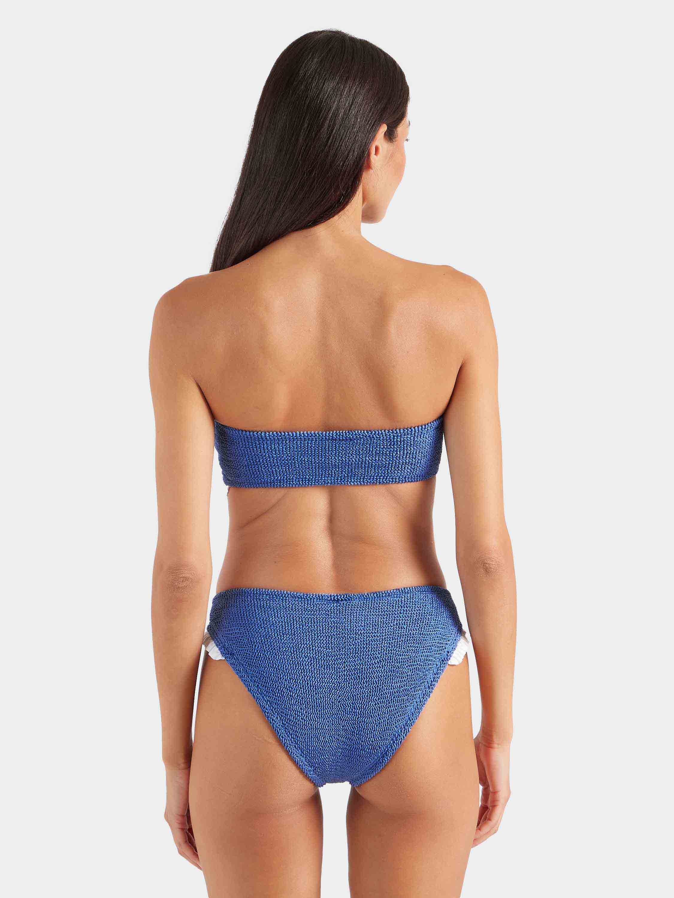 Tracey Frill Bikini - Metallic Denim