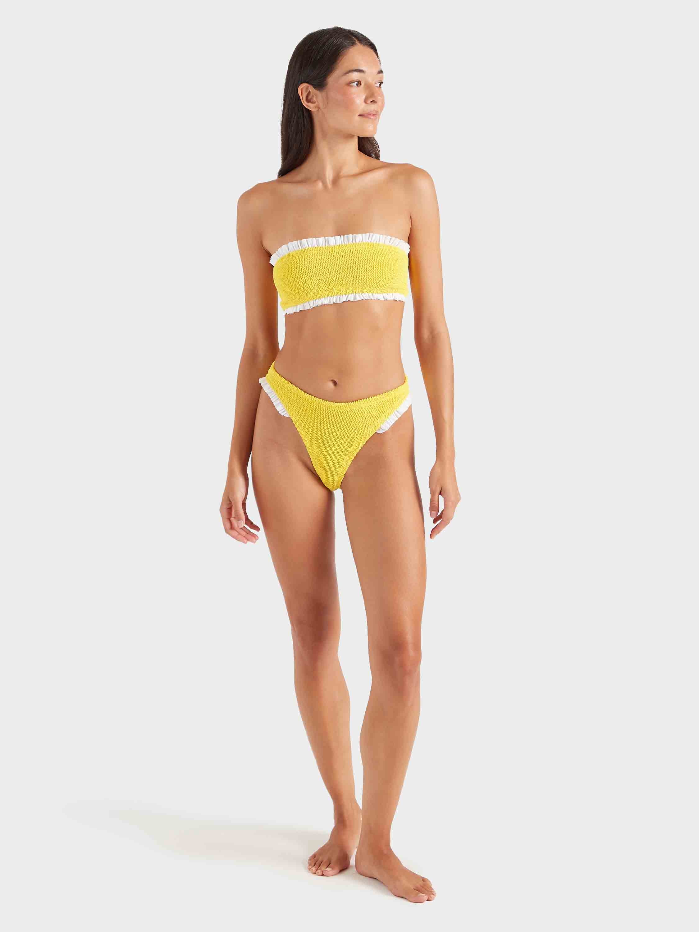 Tracey Frill Bikini - Sunflower/White