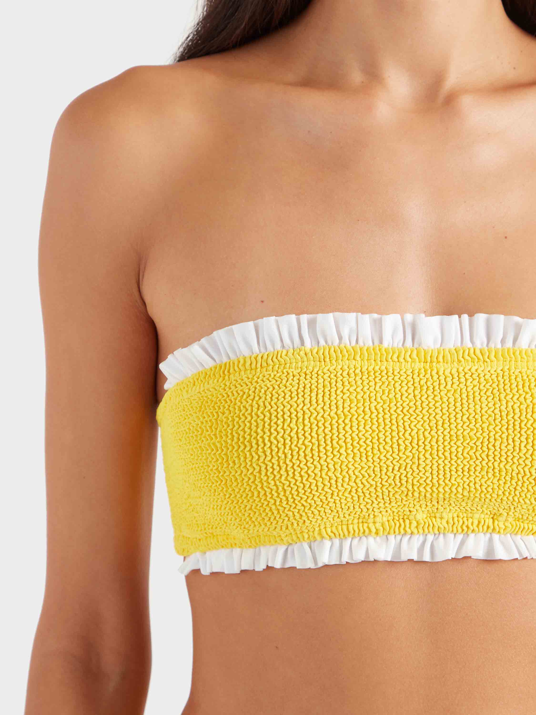 Tracey Frill Bikini - Sunflower/White