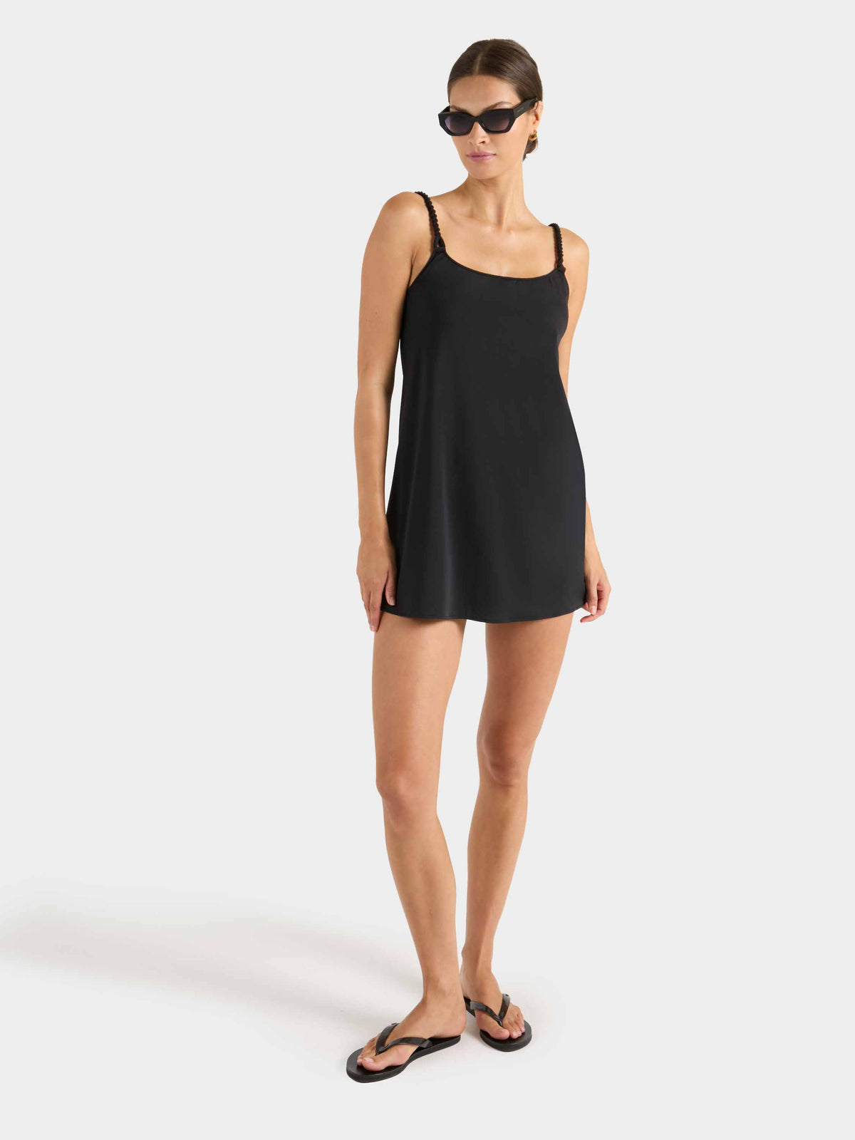 Twisty Strap Mini Dress - Black