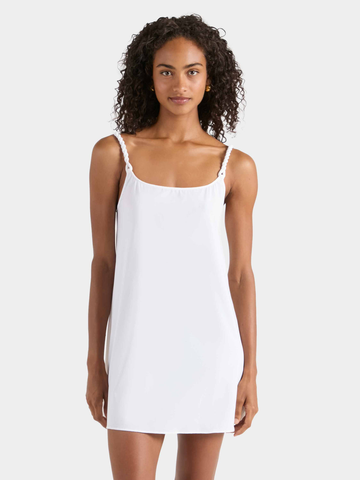 Twisty Strap Mini Dress - White