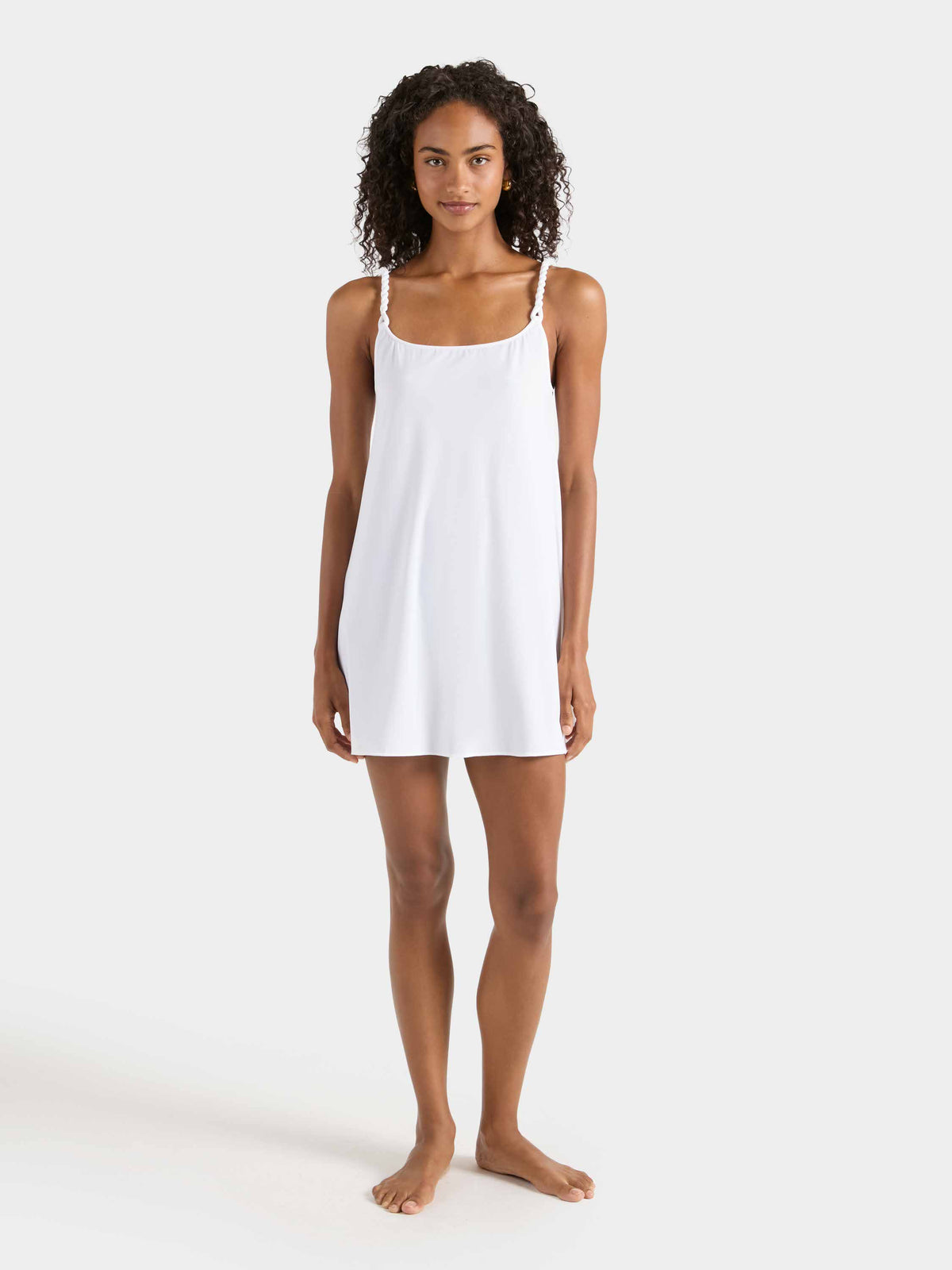 Twisty Strap Mini Dress - White