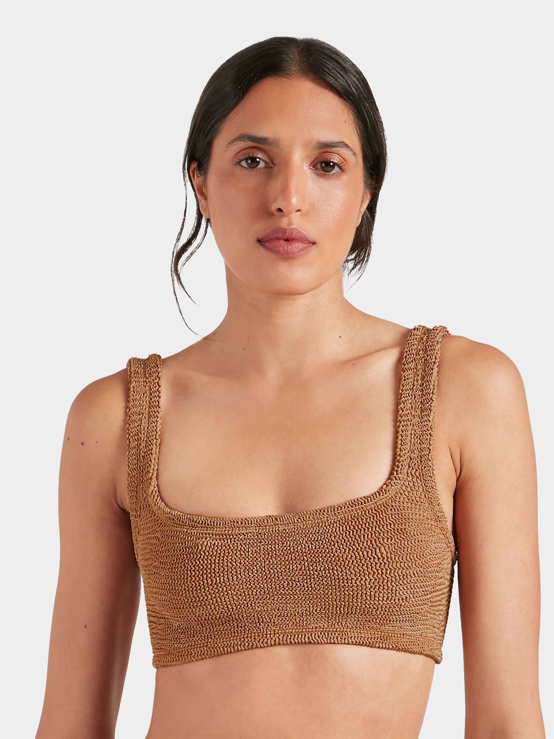 Xandra Bikini Top - Metallic Cocoa