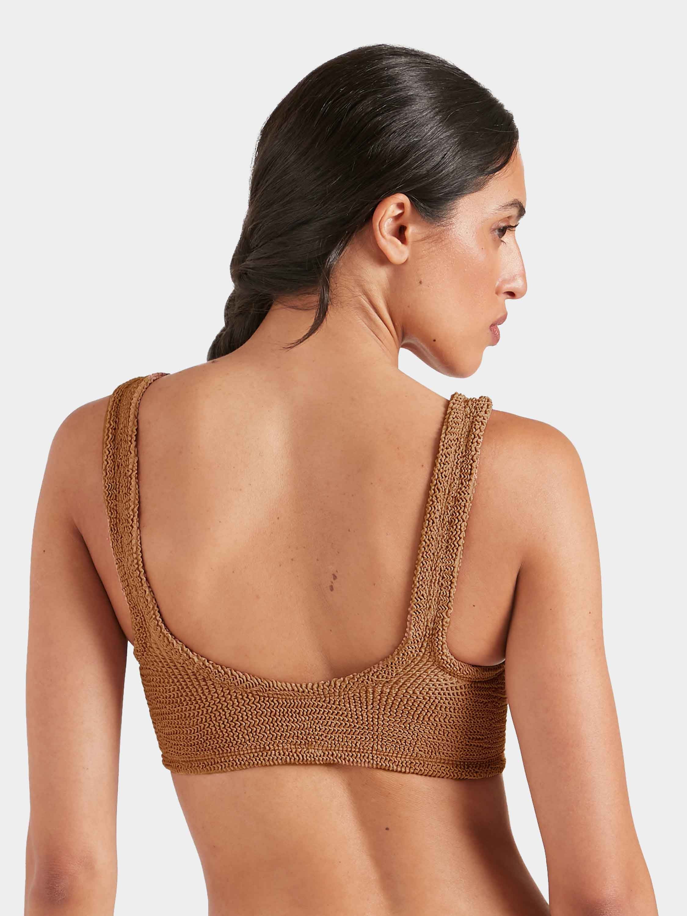 Xandra Bikini Top - Metallic Cocoa