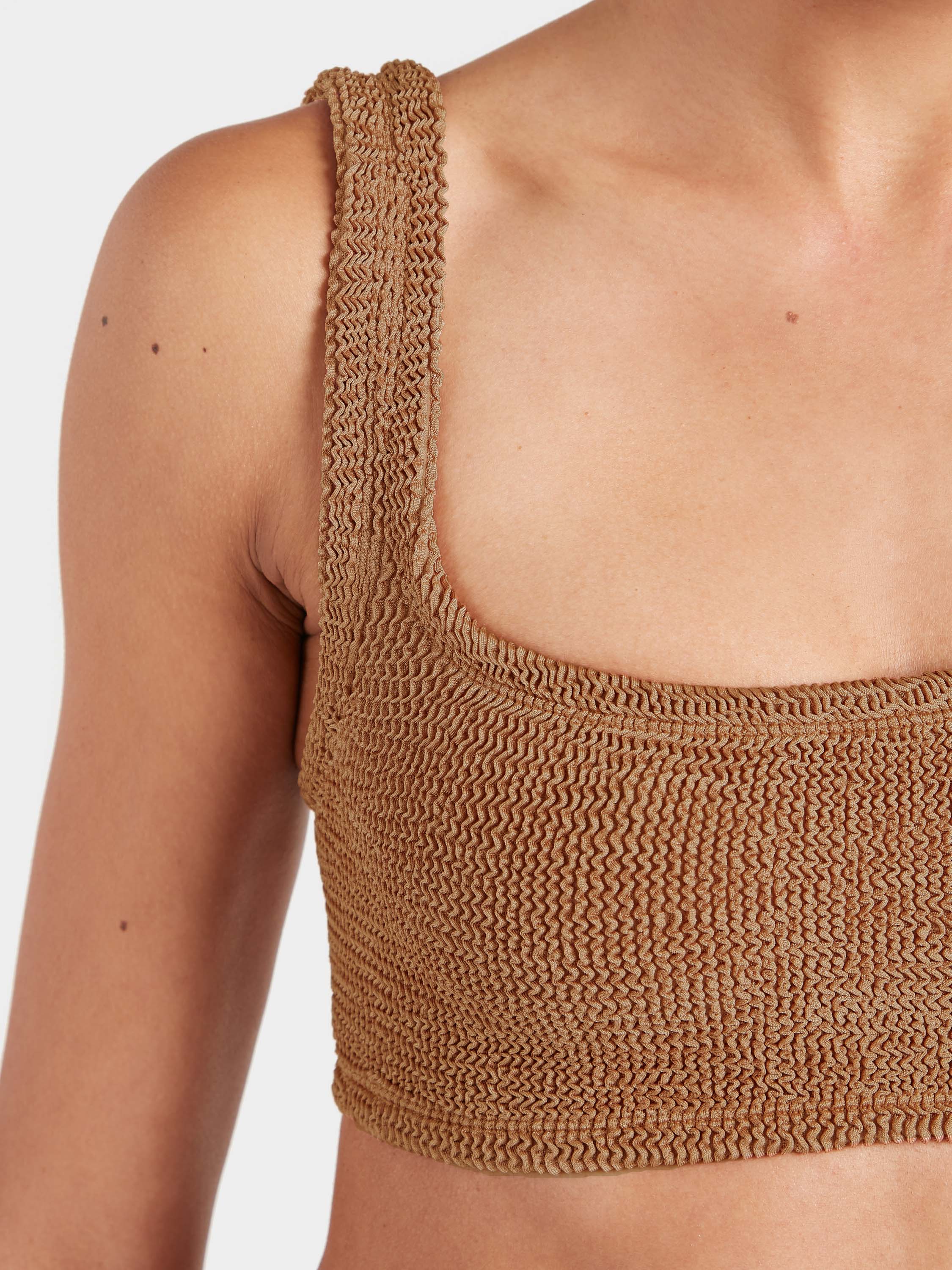 Xandra Bikini Top - Metallic Cocoa