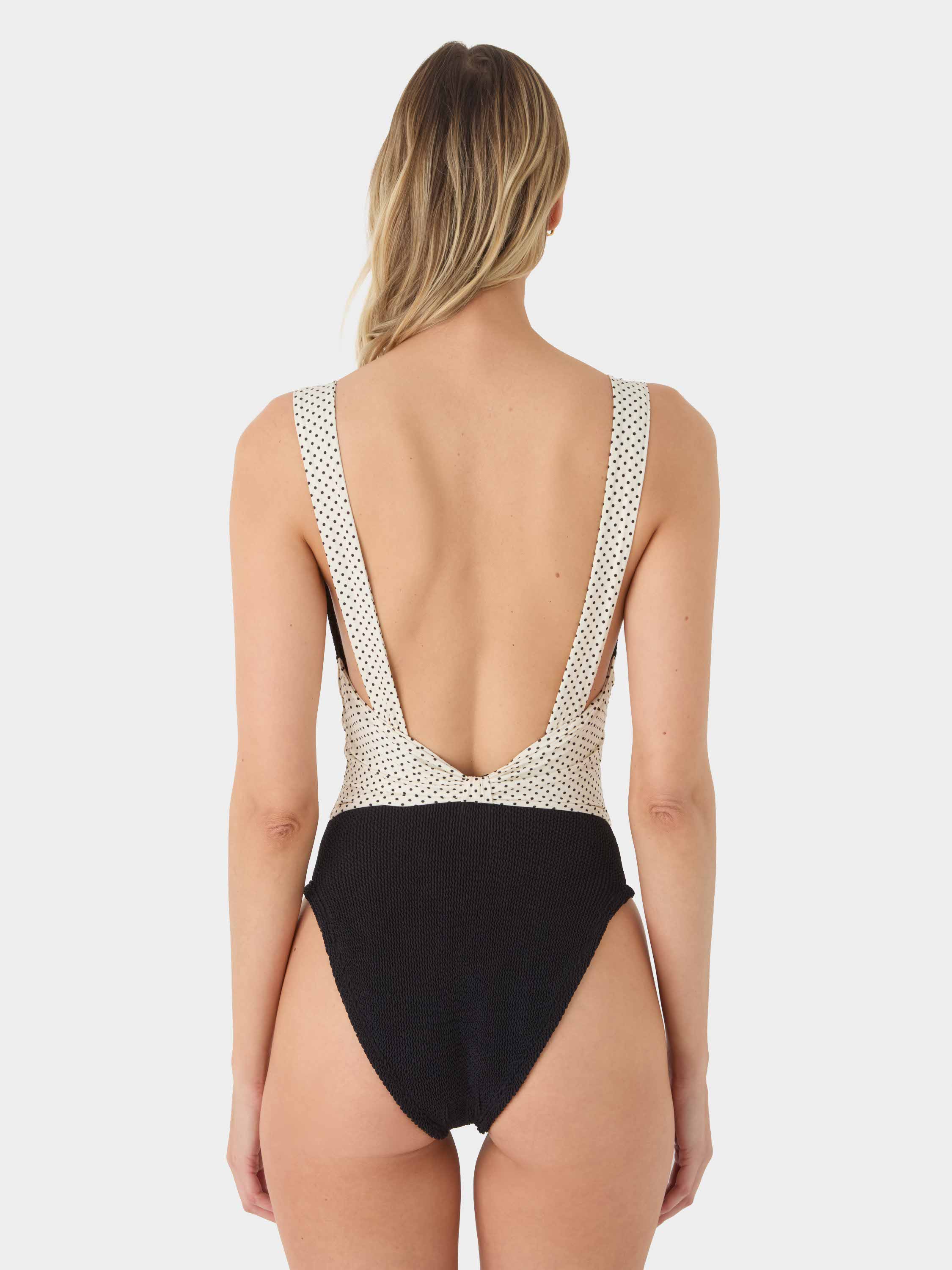 Zoe Swim - Black/Vanilla polka-dot