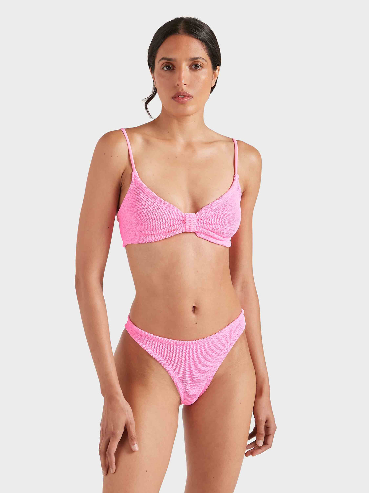 Model wearing bubblegum Alicia bikini