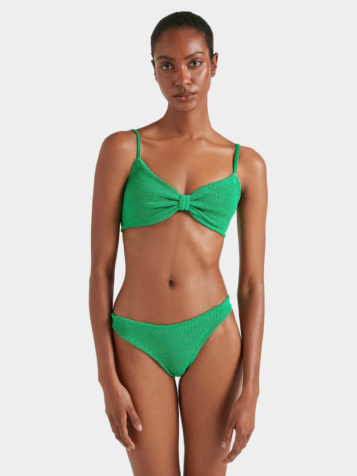 Model wearing emerald Alicia bikini