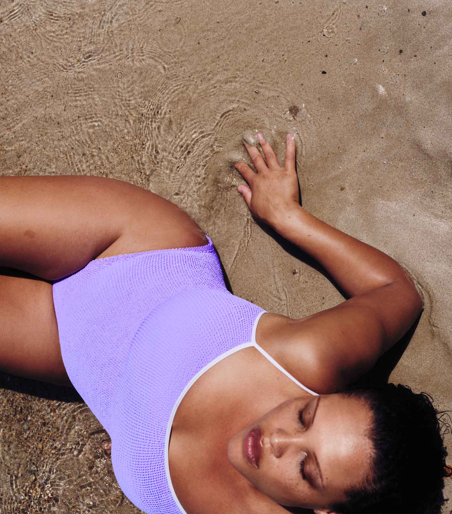 Pamela Swim Contrast - Lilac/White