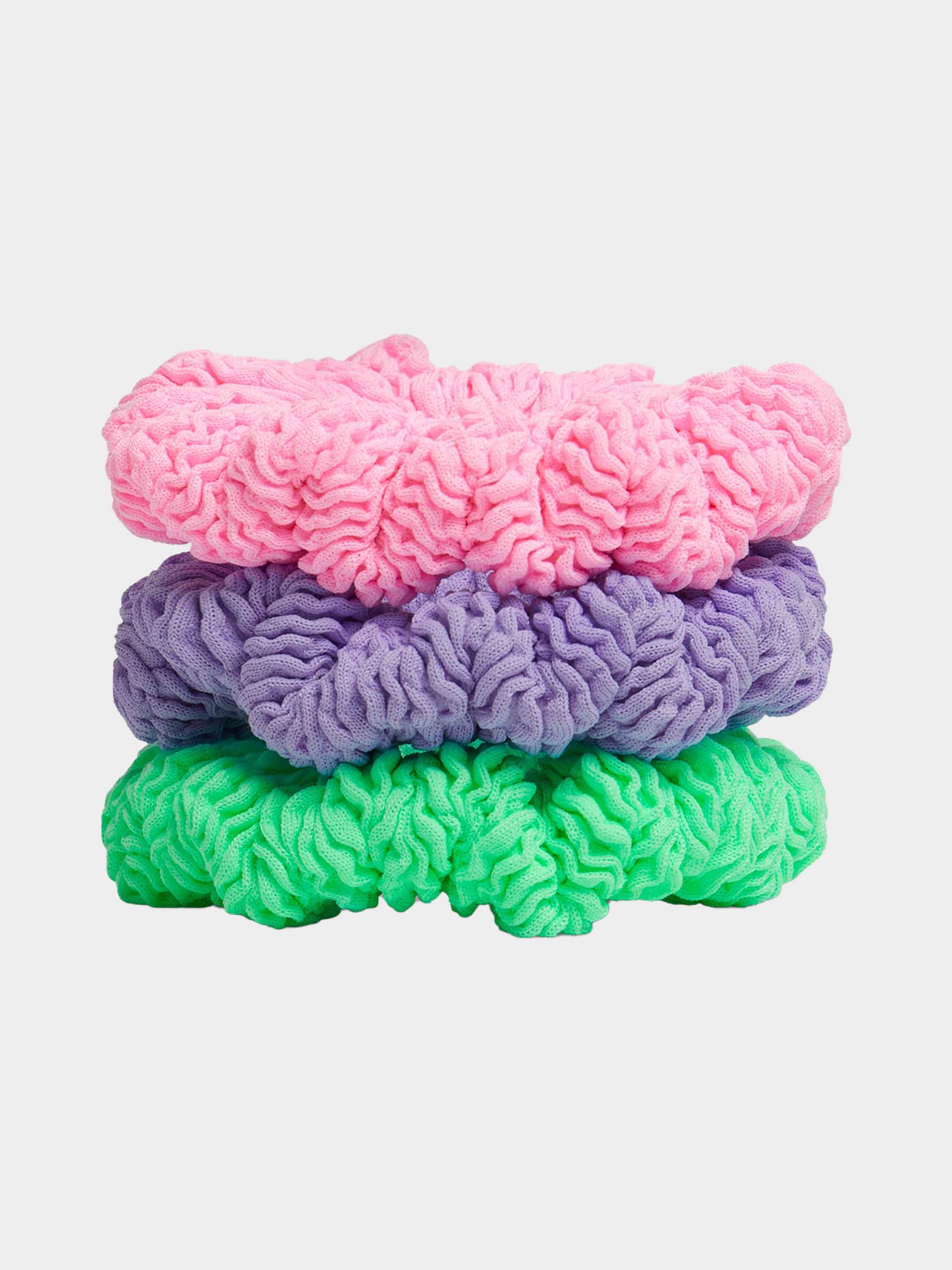 3 Pack Kids Scrunchies - Bubblegum/Lime/Lilac
