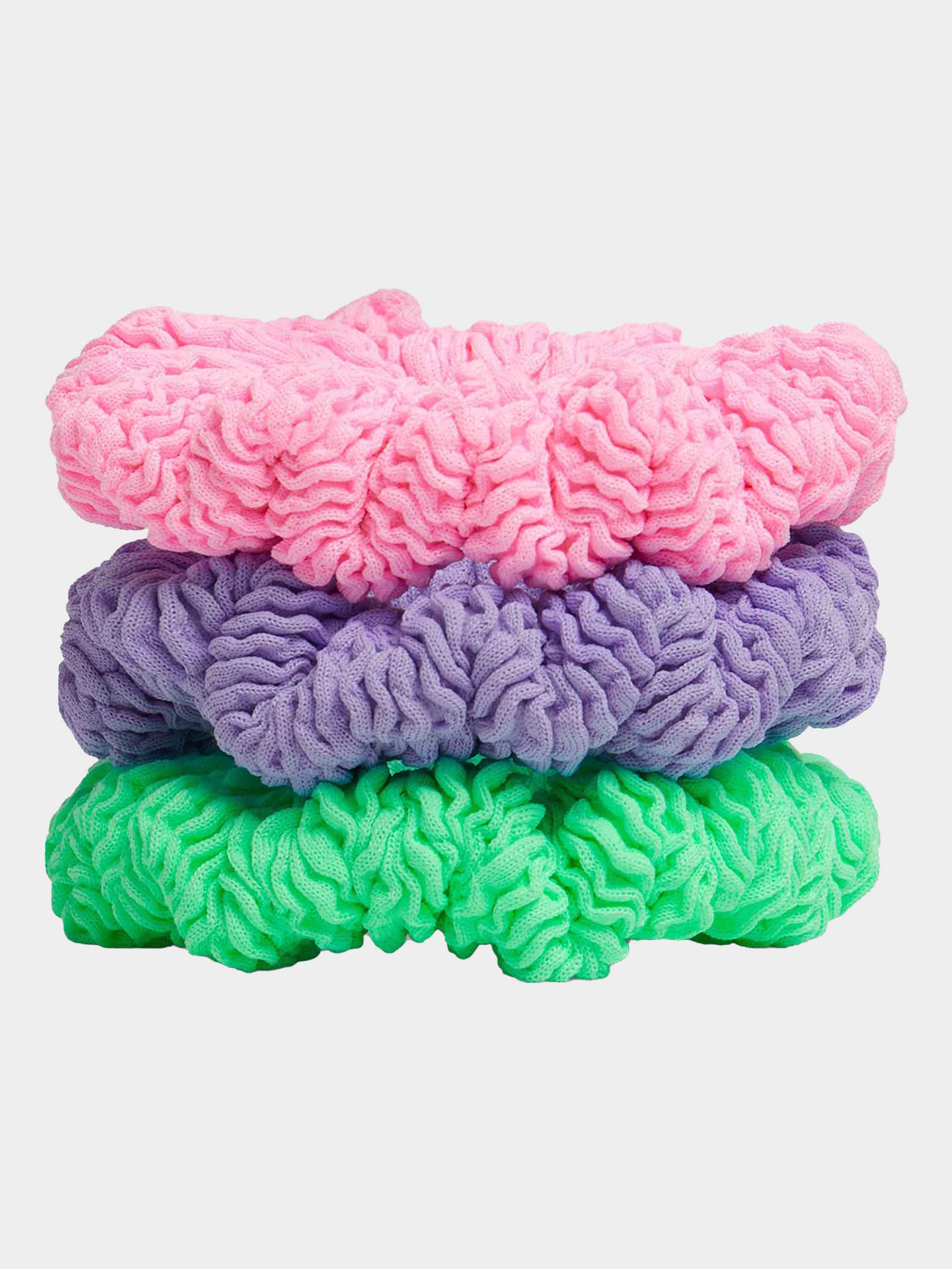 3 Pack Scrunchies -Bubblegum/Lilac/Lime
