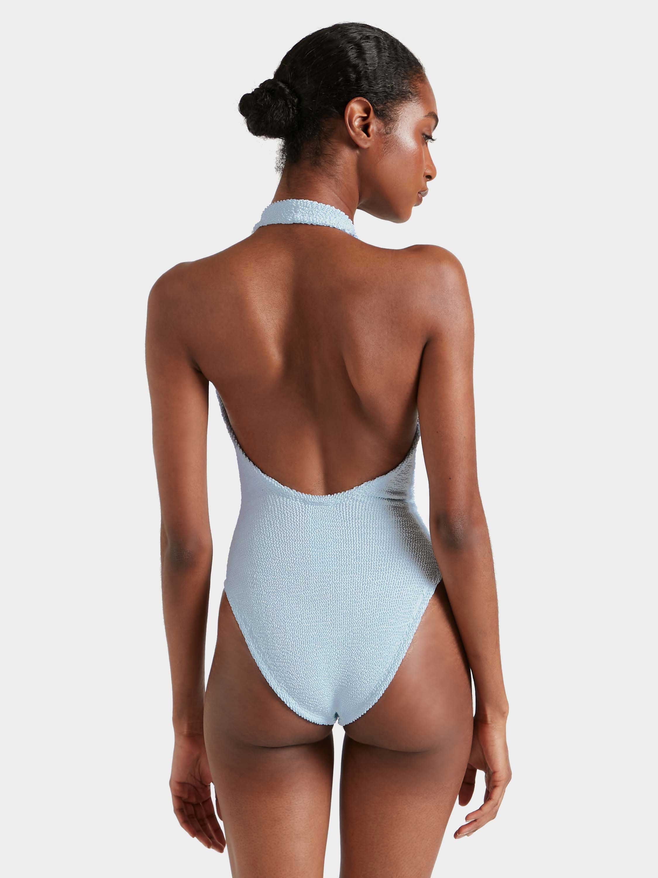 Adriana Beaded Swim - Metallic Ice Blue