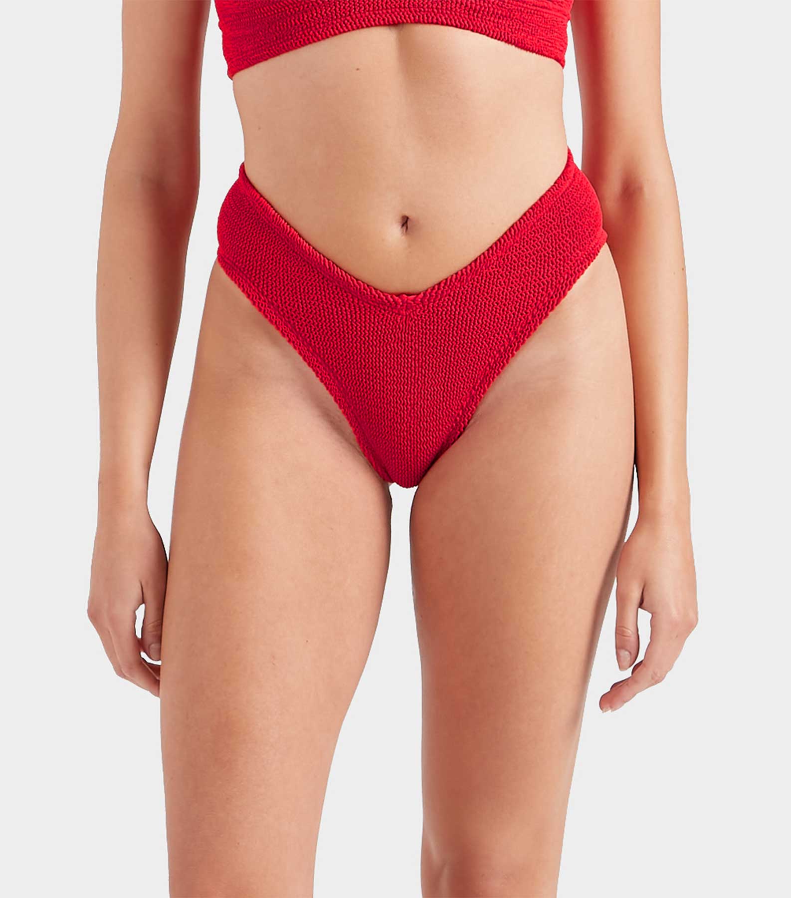 V Waist Bikini Bottom - Red