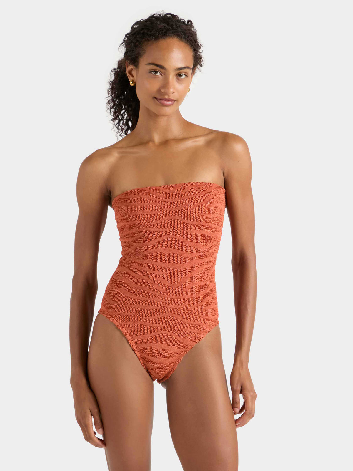 Audrey Swim - Zebra Metallic Terracotta