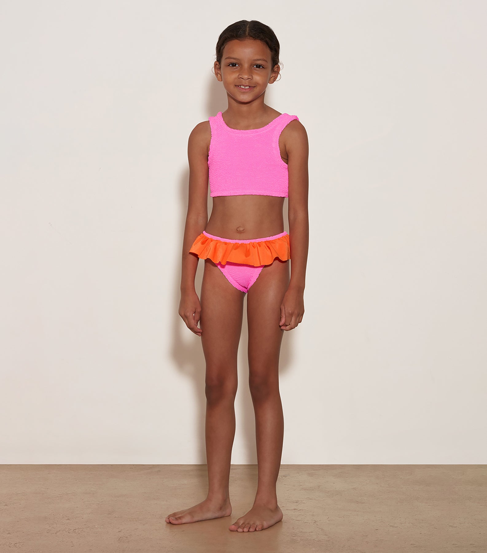 Kids Duo Olive Bikini (Ages 3 to 6) - Bubblegum/Orange