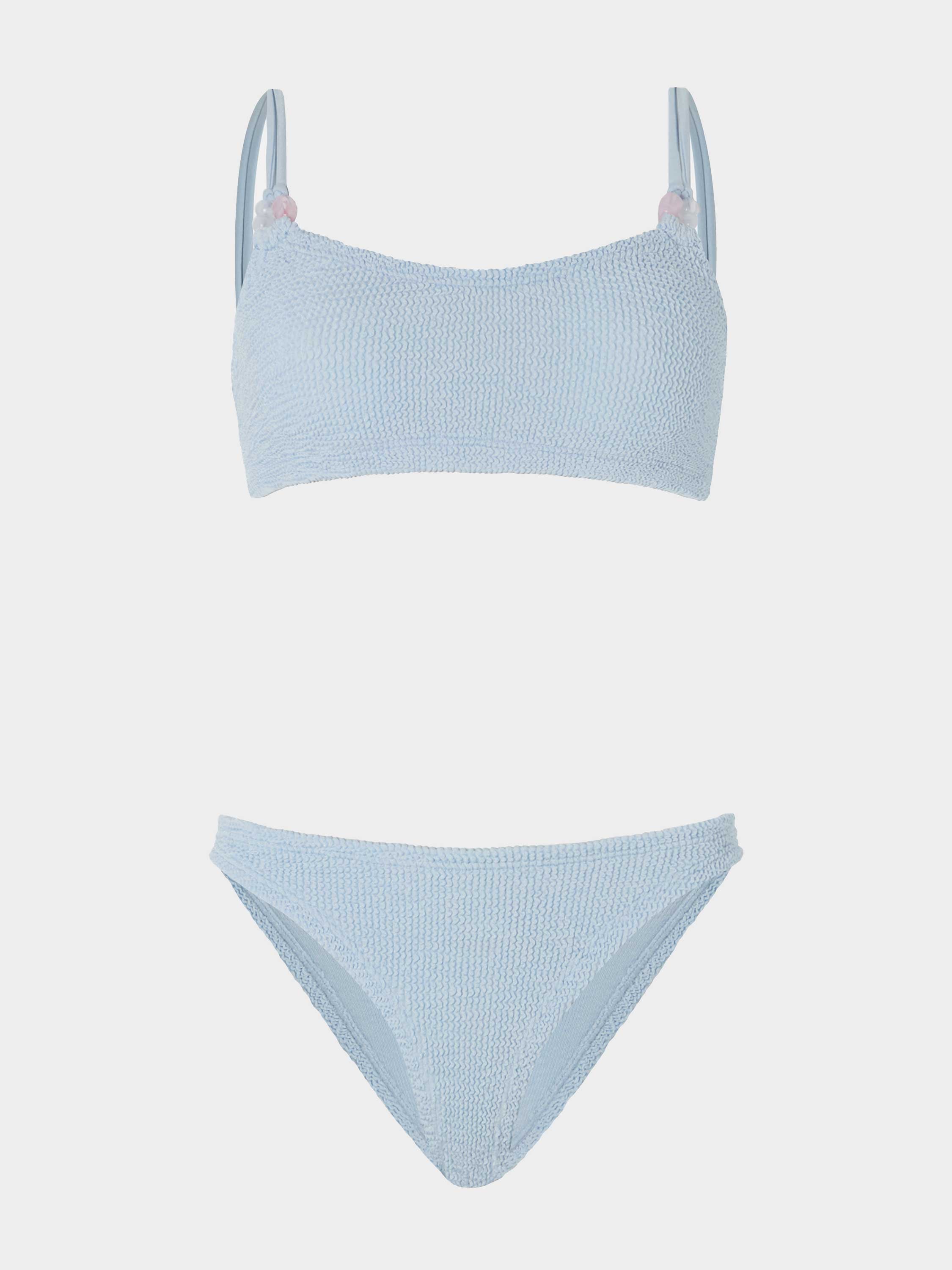Cassie Beaded Bikini - Metallic Ice Blue