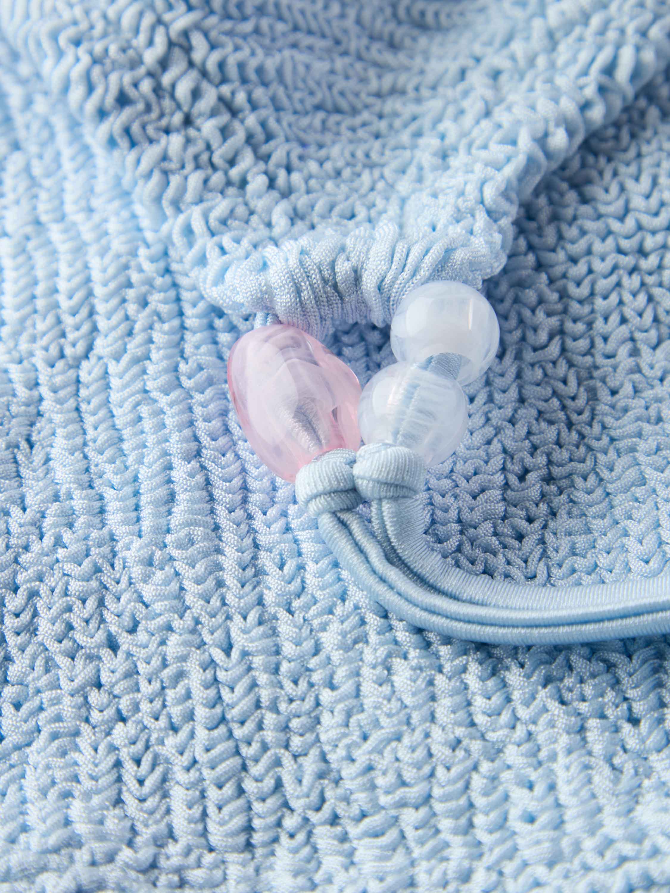 Cassie Beaded Bikini - Metallic Ice Blue