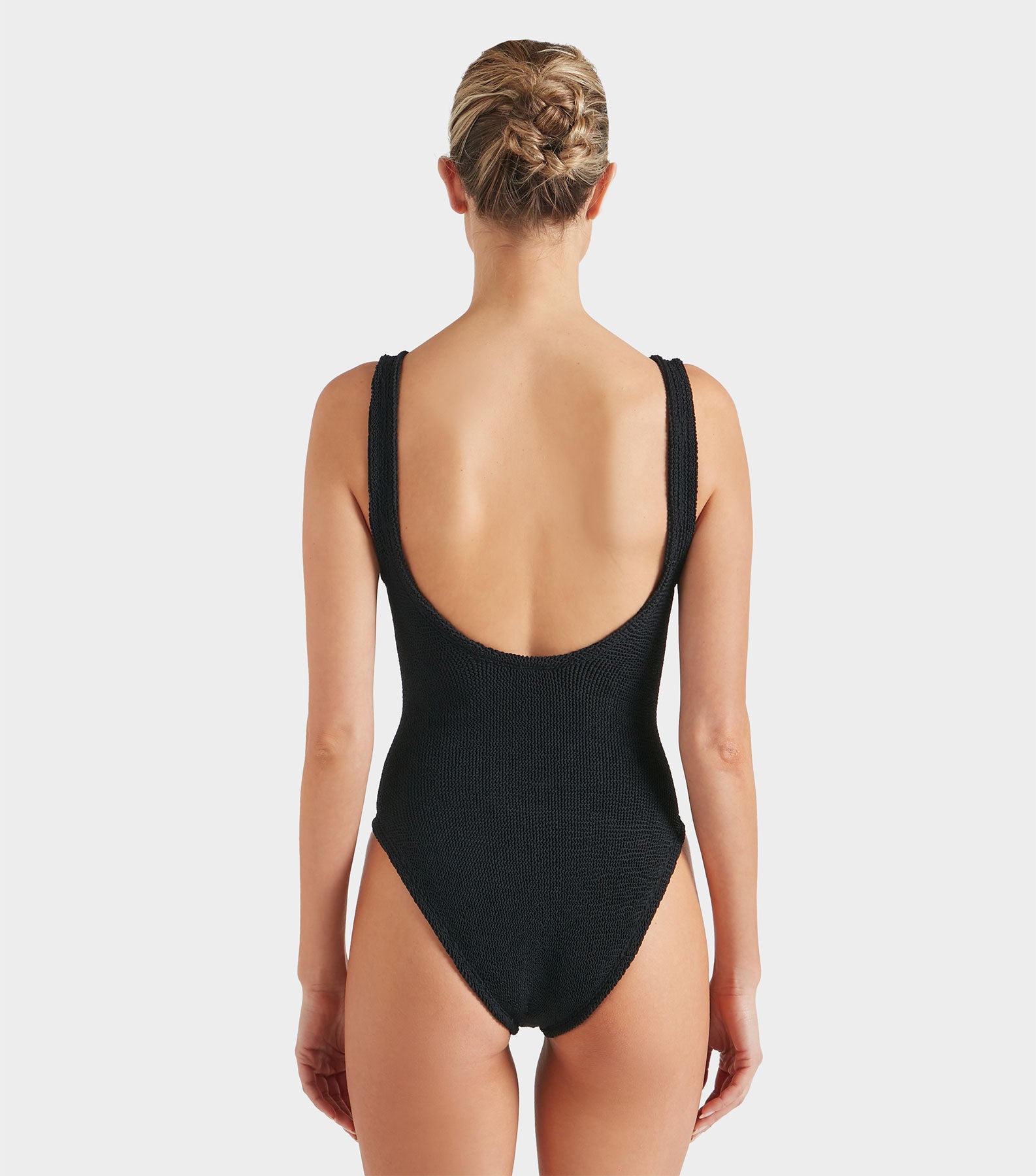 Celine Swim With Tonal Hoops - Black