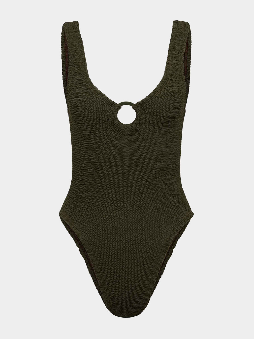 Celine Swim With Tonal Hoops - Metallic Khaki