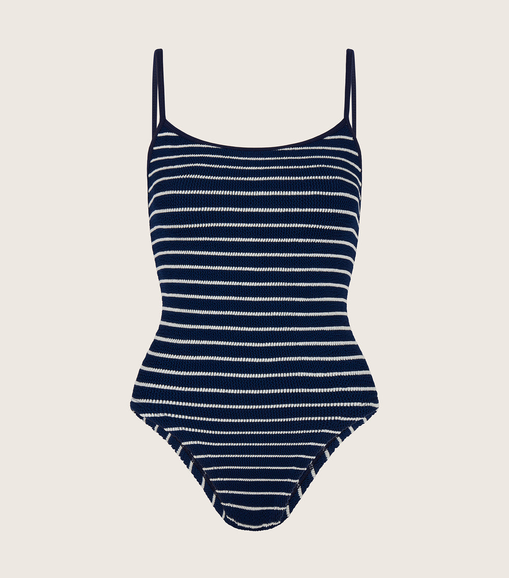 Pamela Stripe Swim Navy/White Hunza G