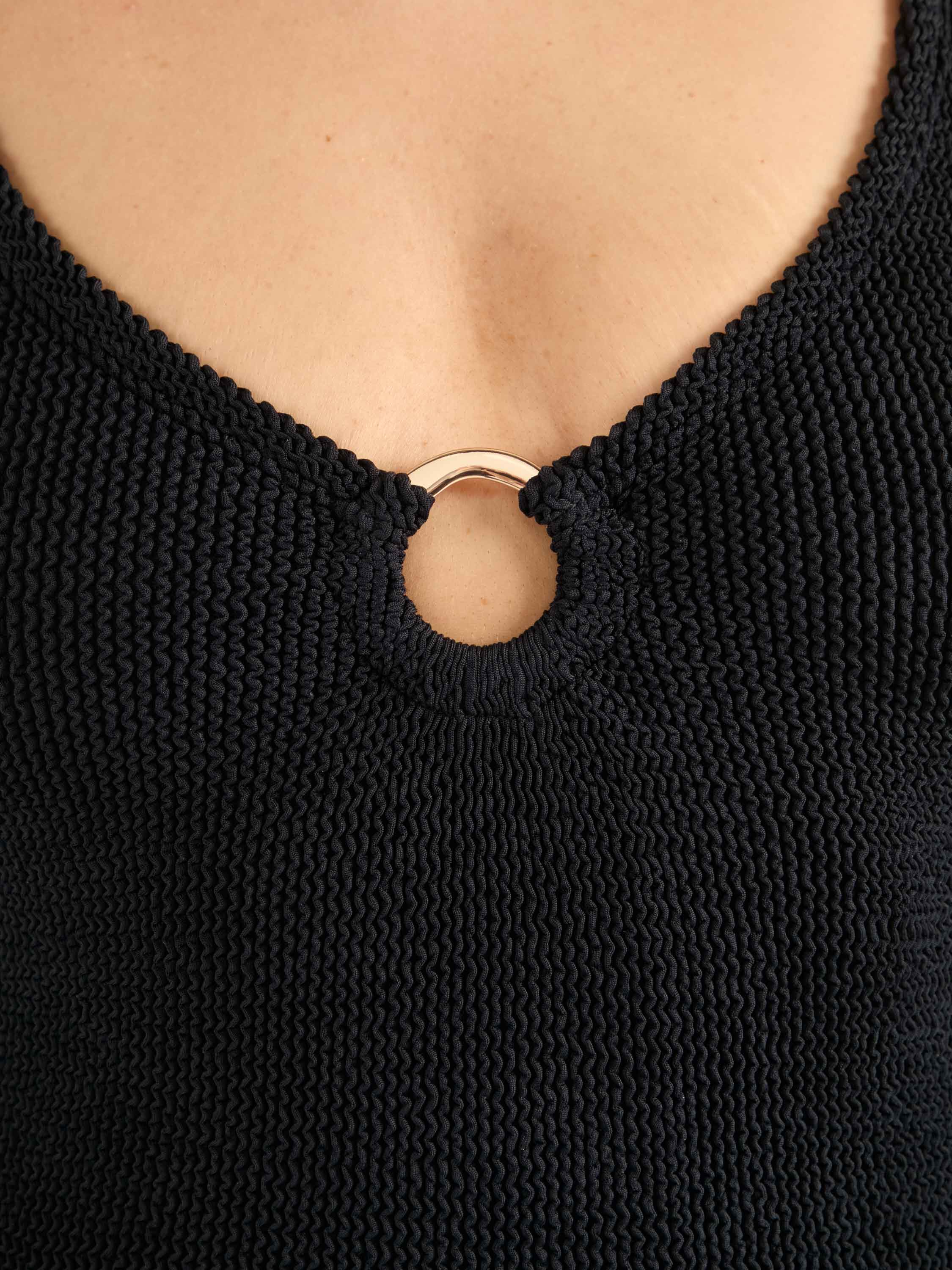 Coverage Celine Swim With Gold Hoop - Black