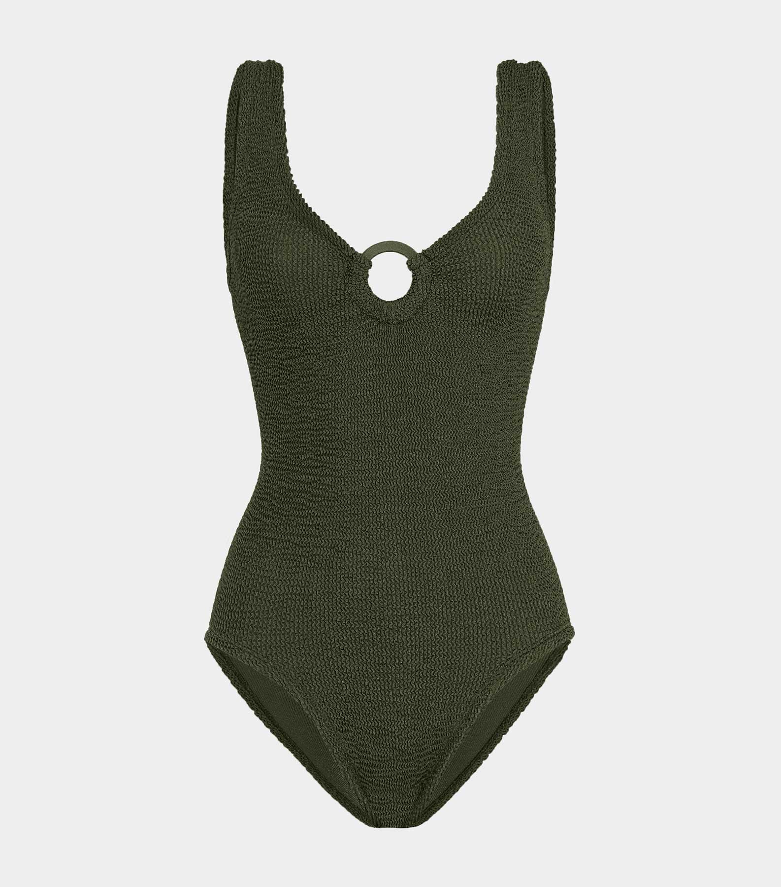 Coverage Celine Swim With Tonal Hoops - Metallic Khaki
