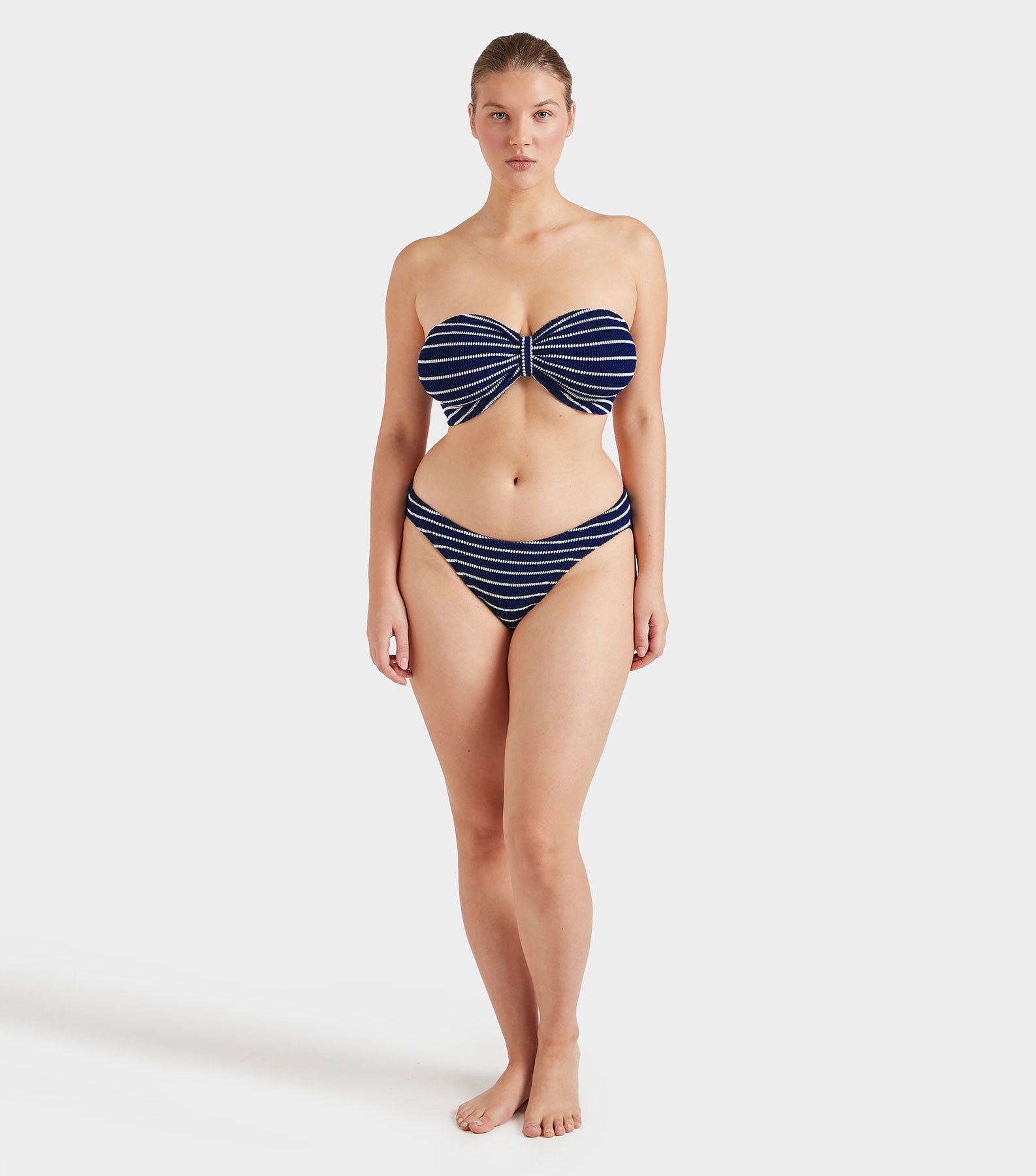 Coverage Jean Bikini - Navy/White Stripe