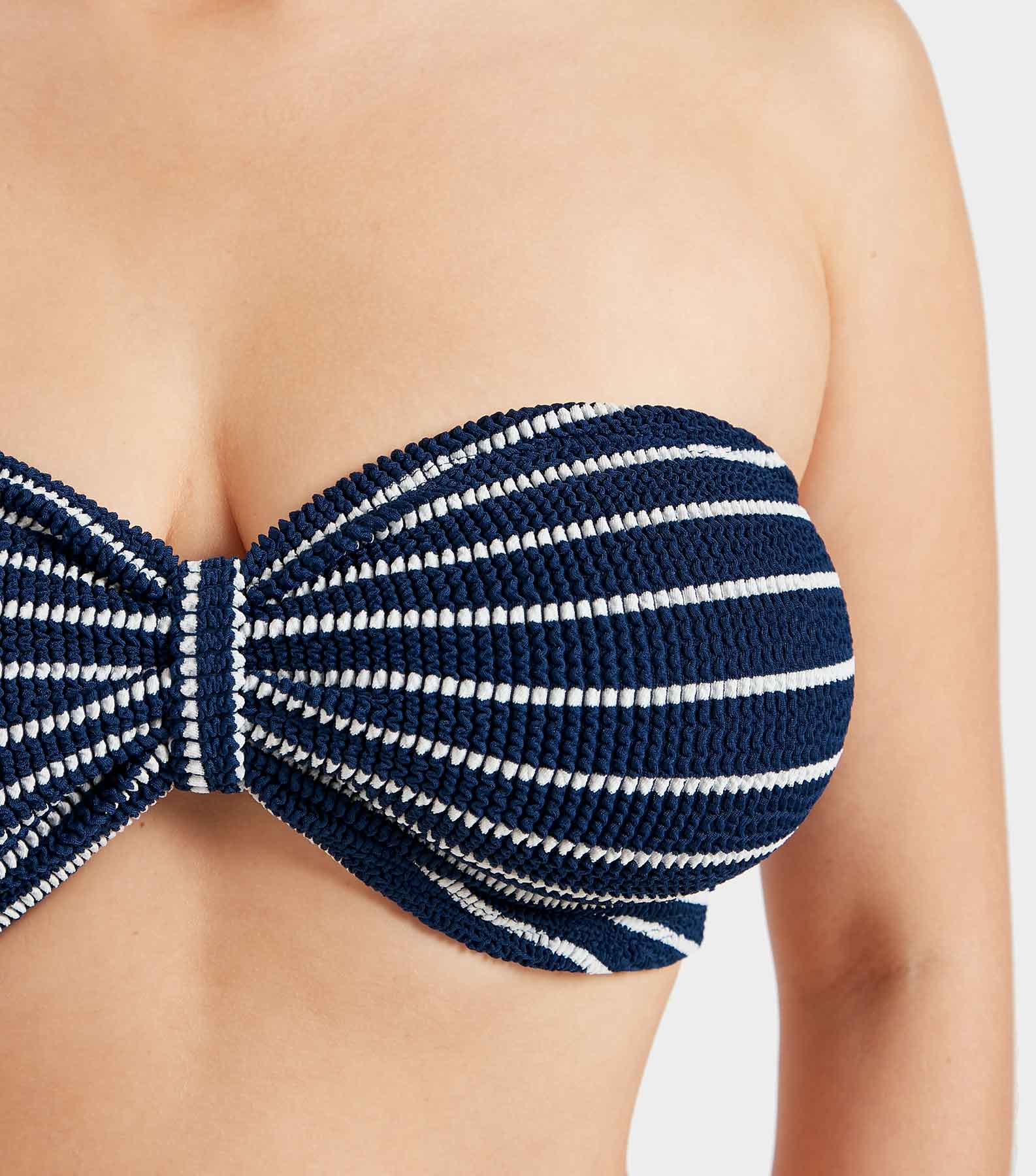 Coverage Jean Bikini - Navy/White Stripe