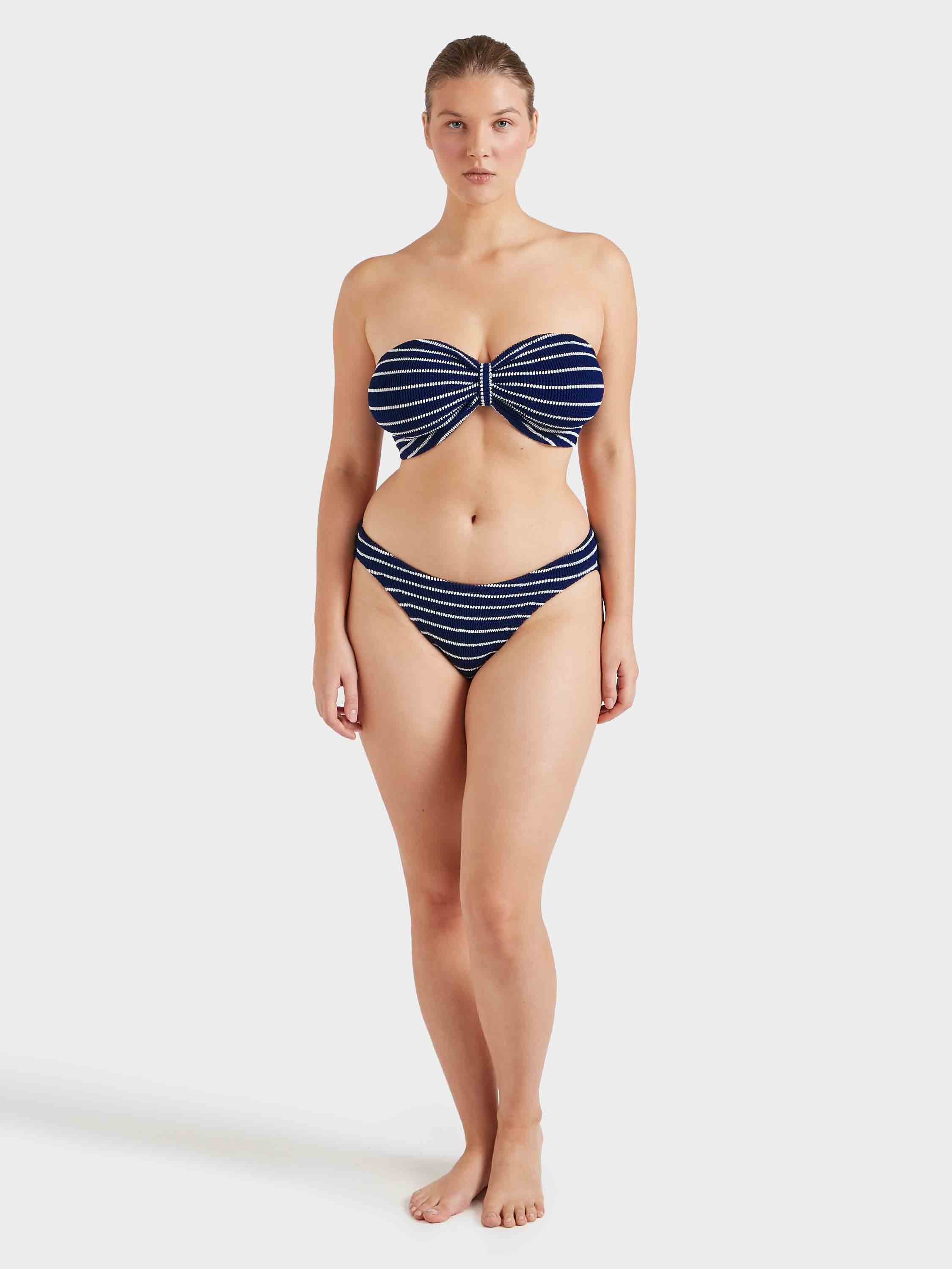Coverage Jean Bikini - Navy/White Stripe