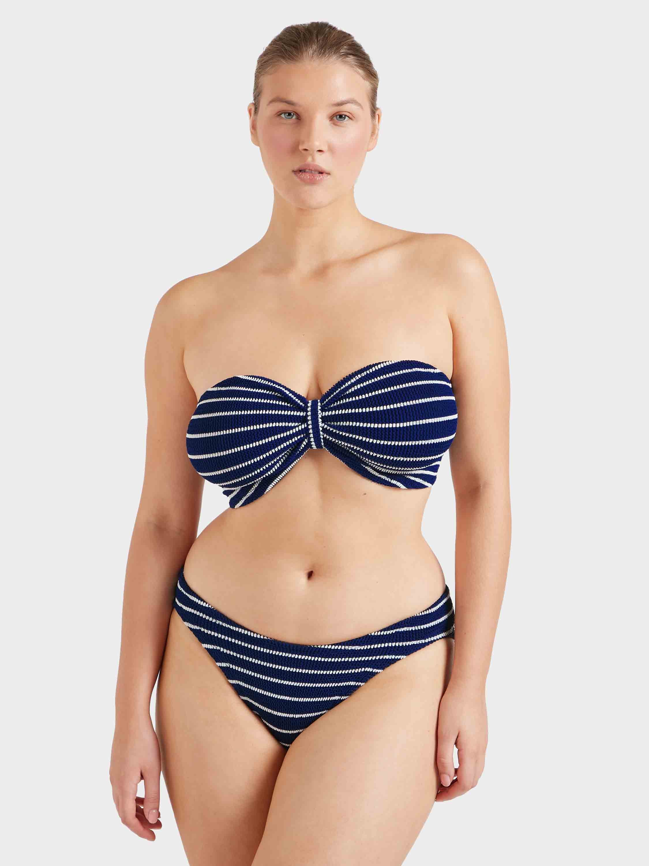 Coverage Jean Bikini - Navy/White Stripe