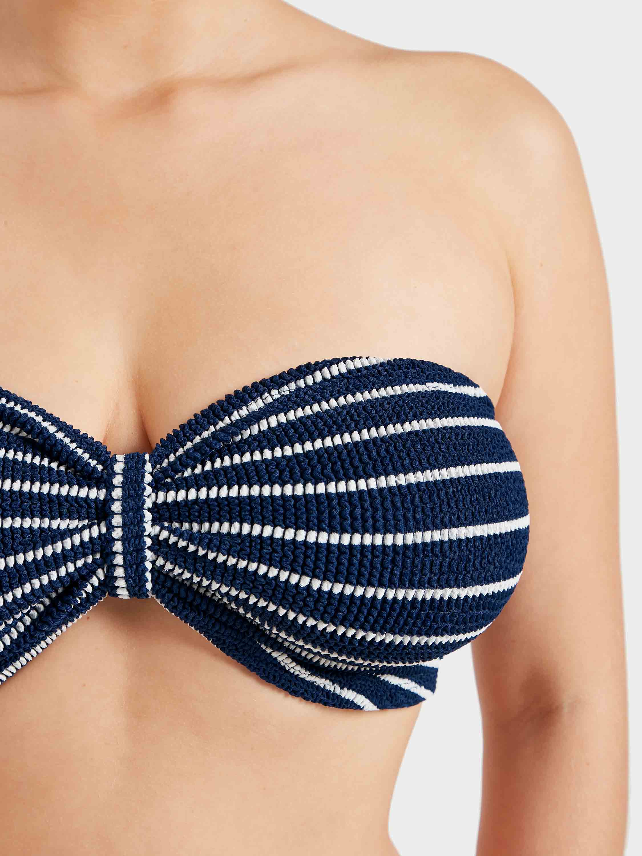 Coverage Jean Bikini - Navy/White Stripe